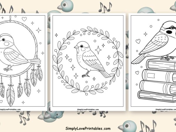 sparrow coloring pages featured image