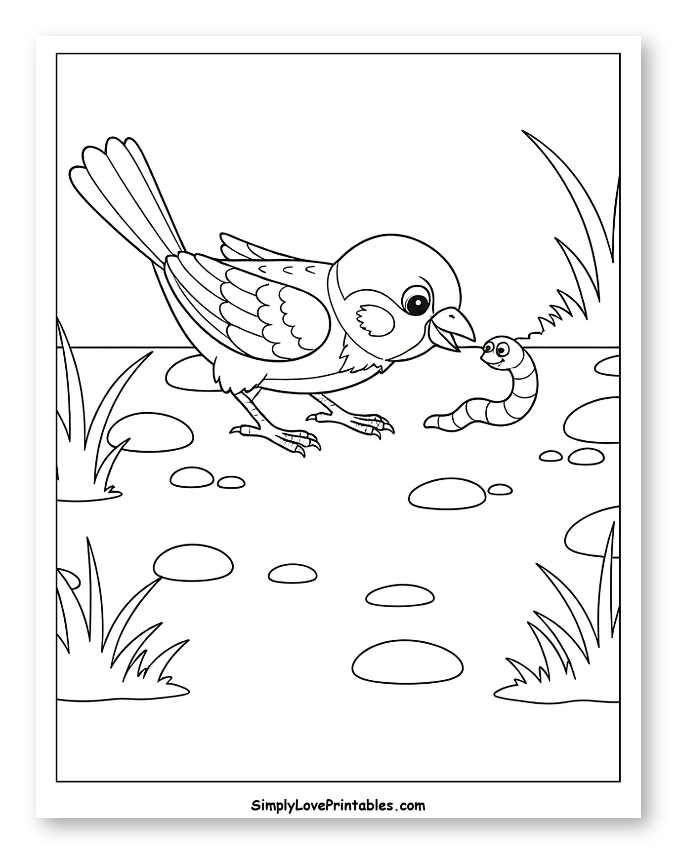 Sparrow Finds a Worm on the Ground