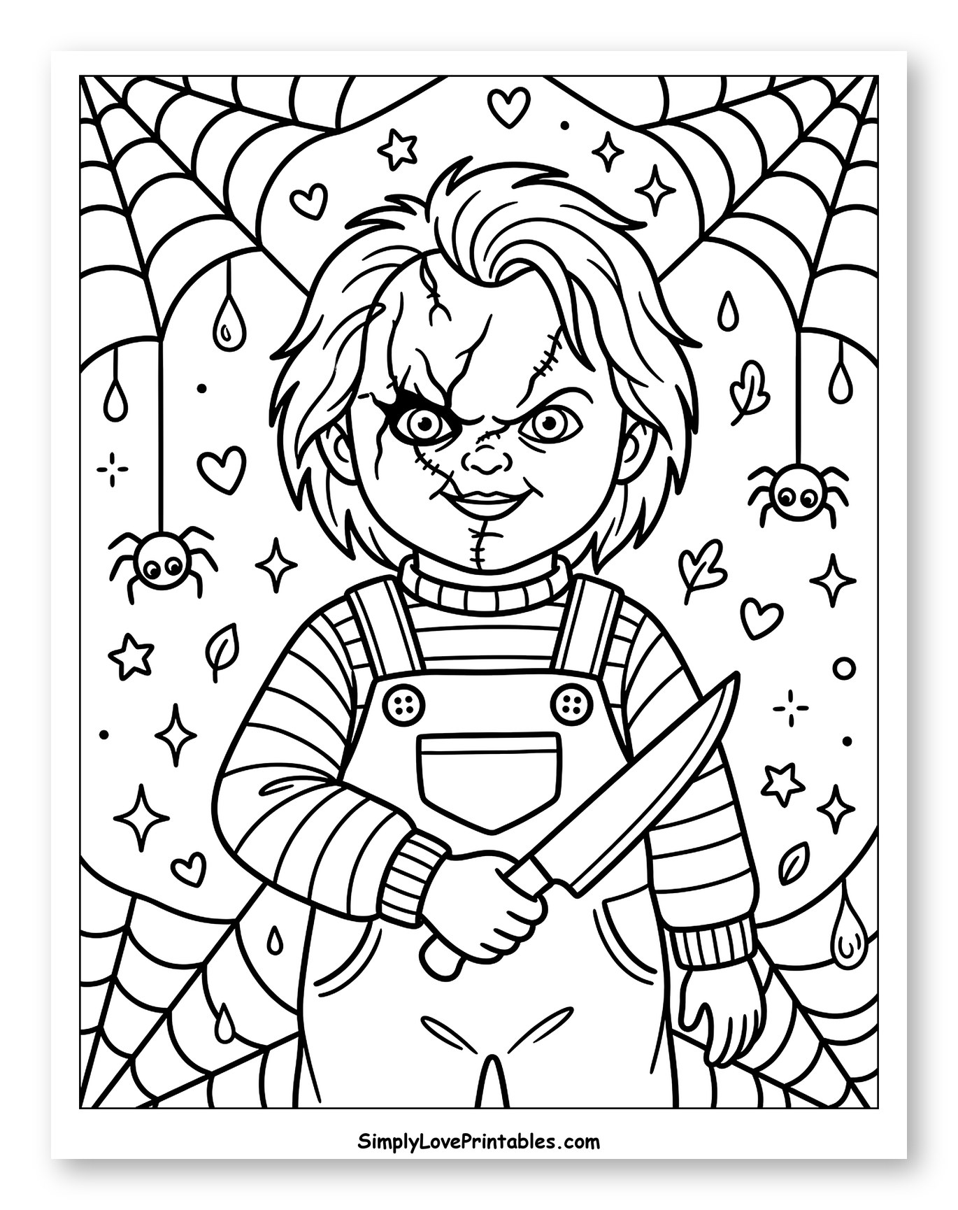 Spooky Chucky Doll with Knife