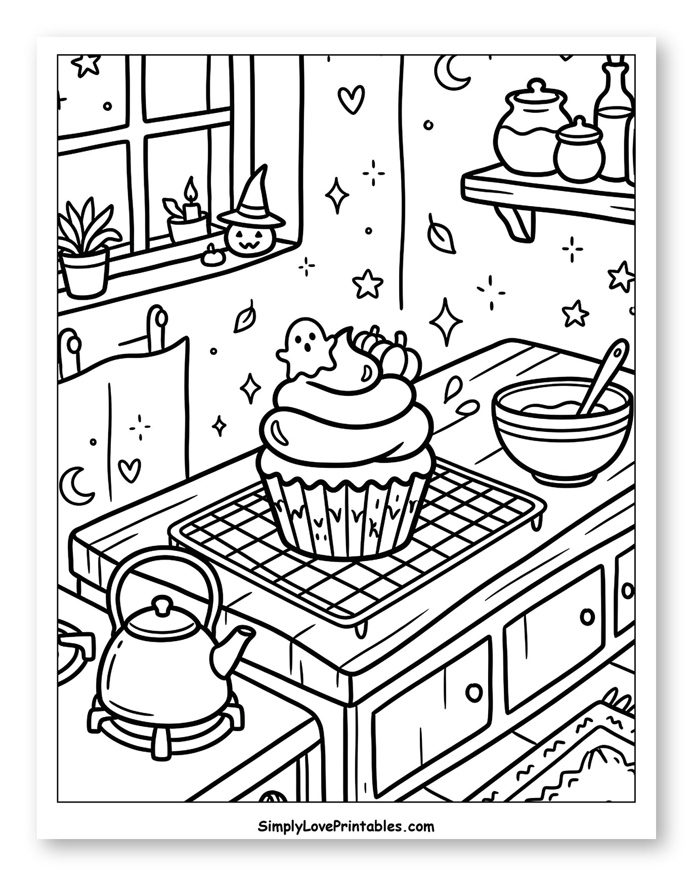 Spooky Kitchen with Halloween Cupcake