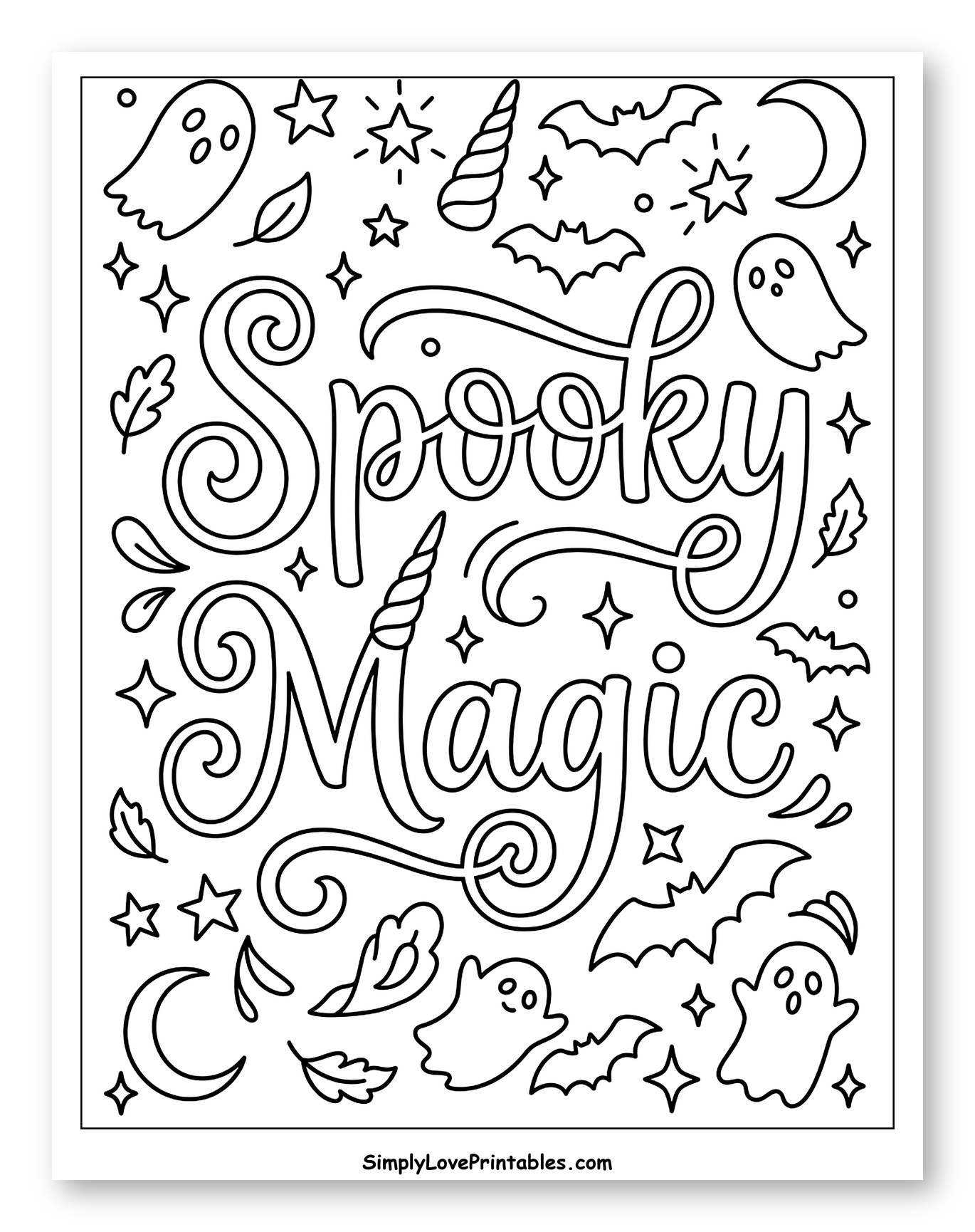 Spooky Magic with Halloween and Unicorn Elements