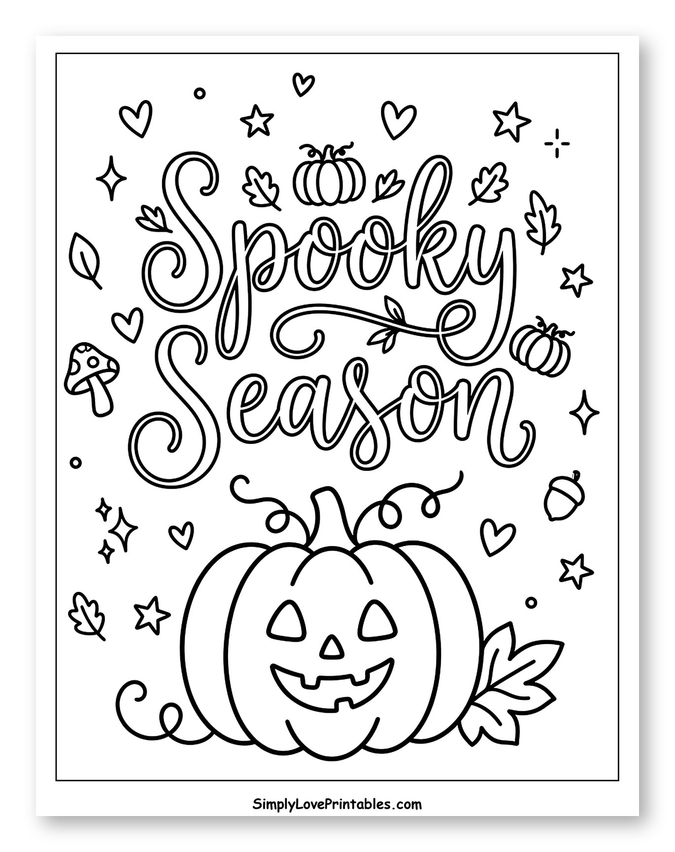 Spooky Season with Jack-o'-lantern and Autumn Accents to Color for Adults