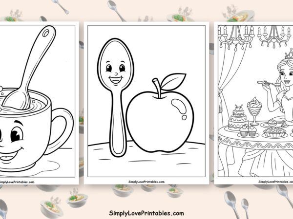 Spoon coloring pages featured image