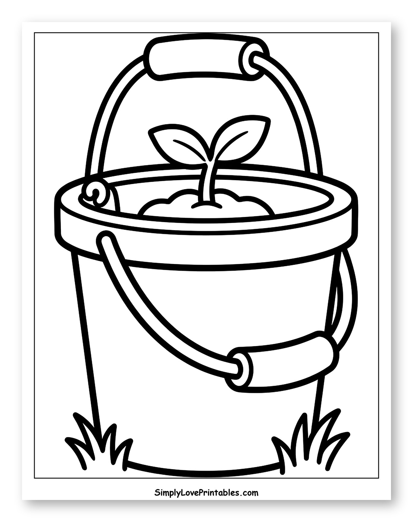 Sprout in a Bucket on Grass