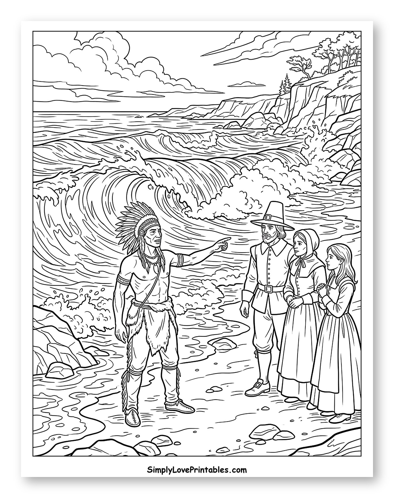 Squanto Showing Pilgrims the Ocean Waves