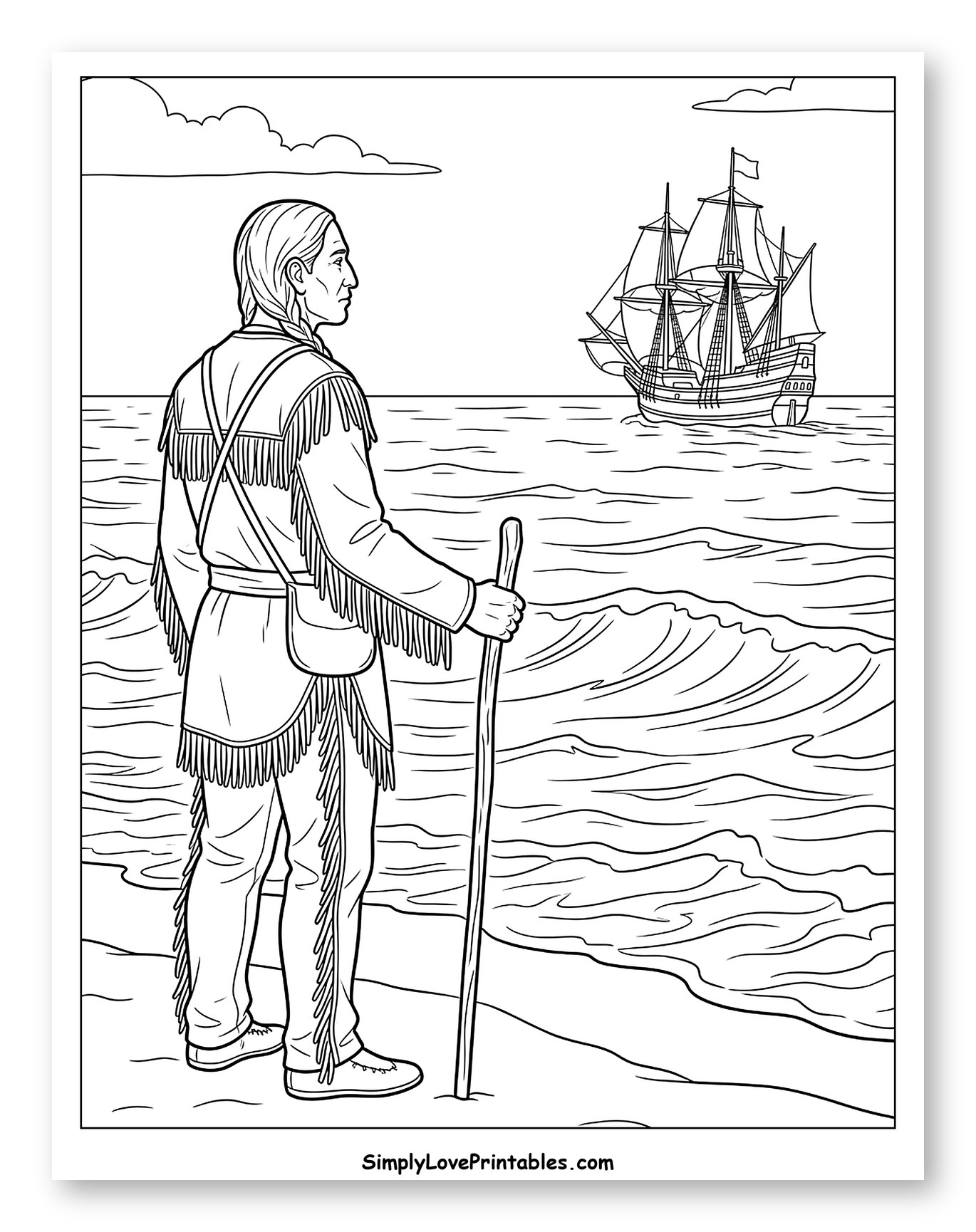 Squanto Watching a European Ship