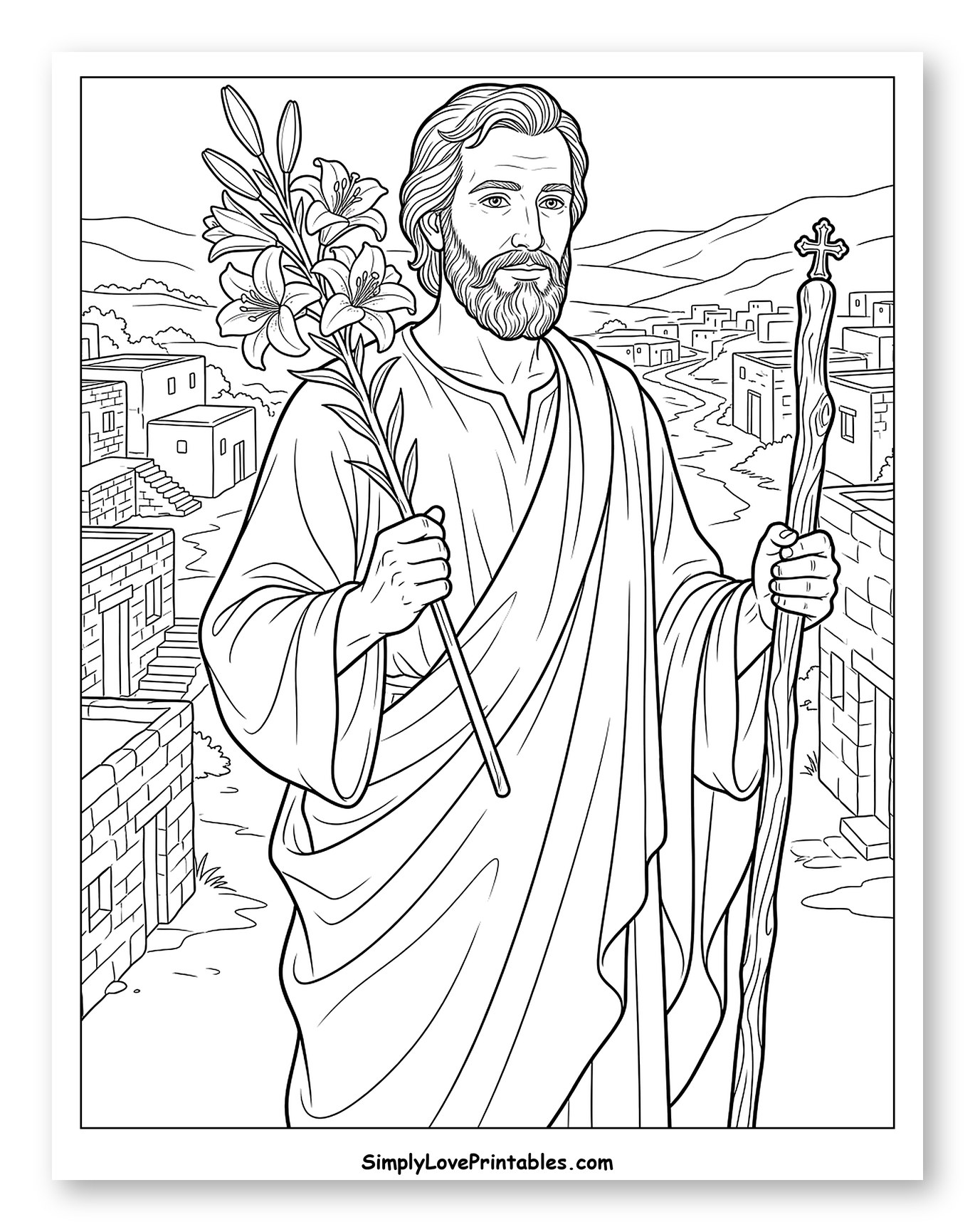 St. Joseph Holding Lilies and Staff