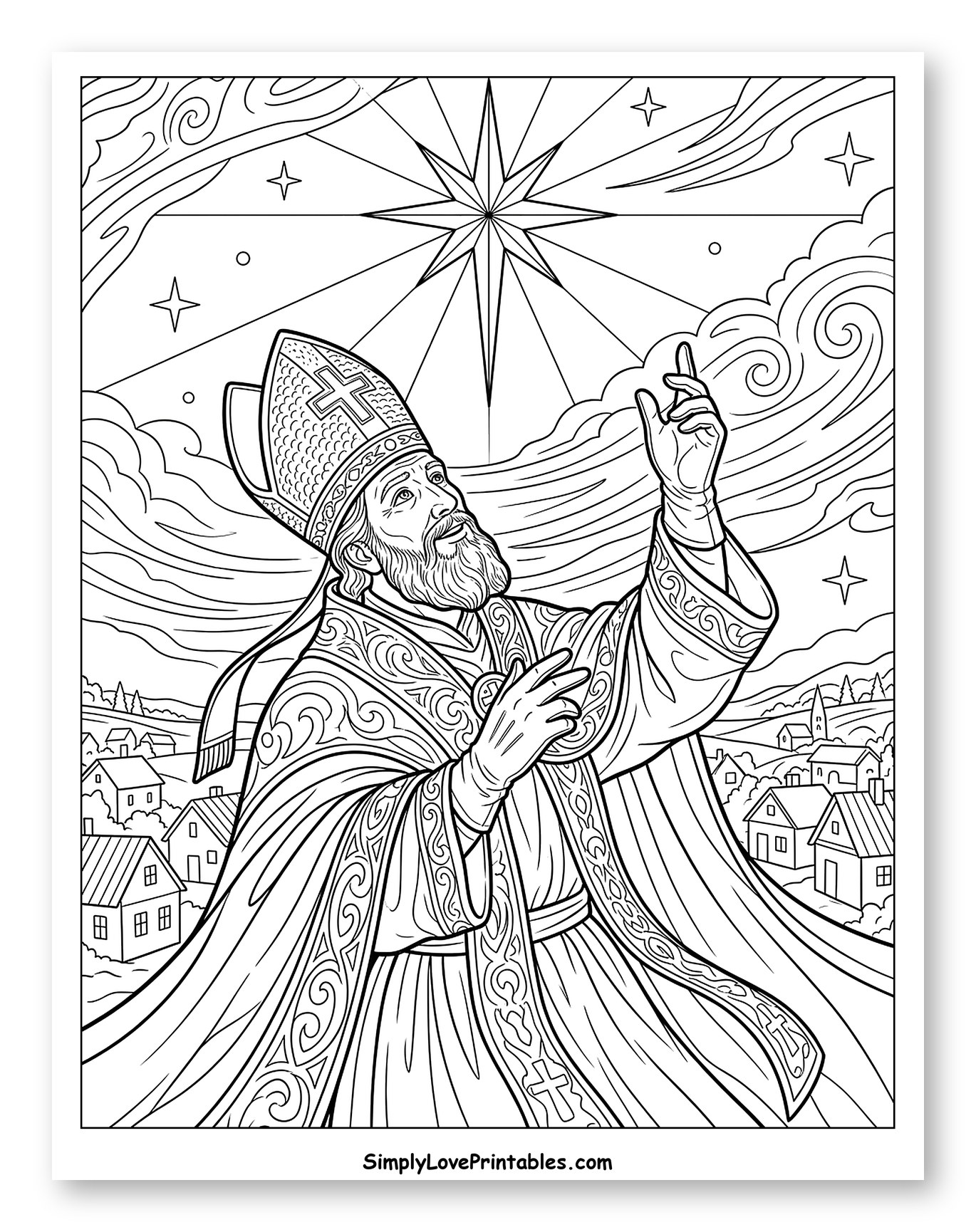 St. Nicholas Gazing at the Christmas Star