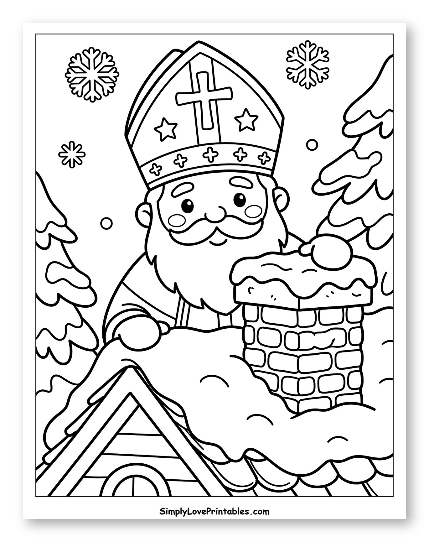 St. Nicholas on a Snowy Rooftop
