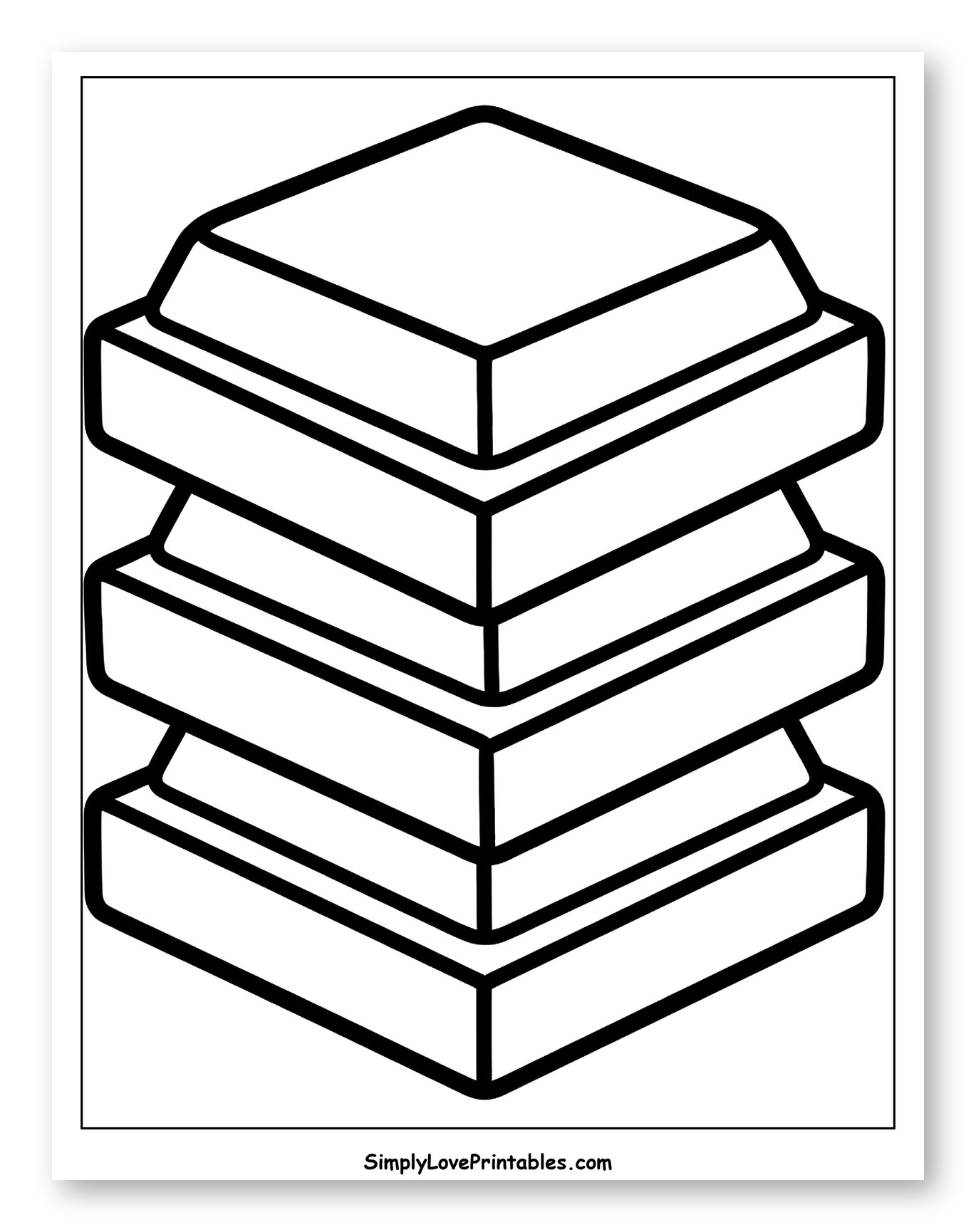 Stack of Chocolate Bar Pieces to Color for Toddlers