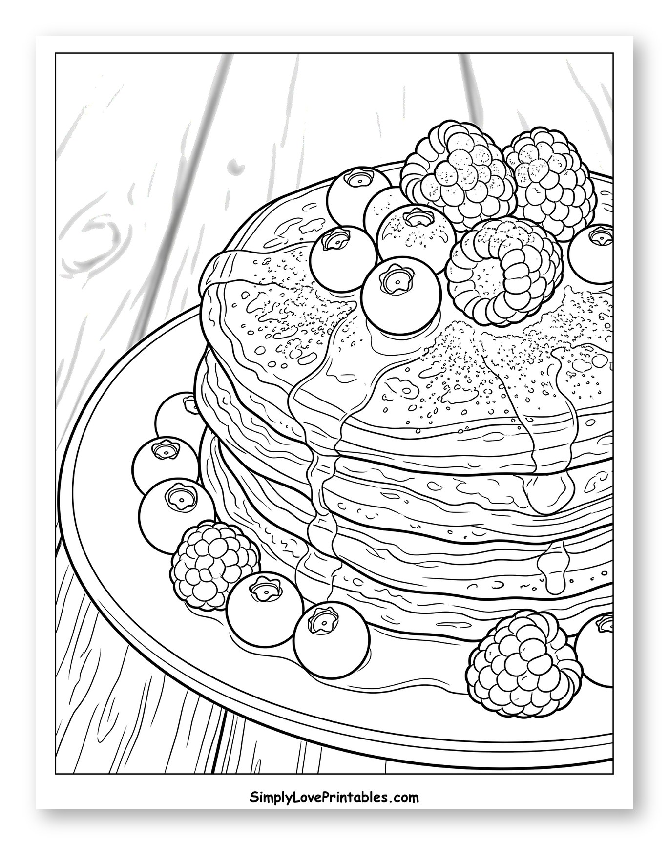Stack of Pancakes with Berries and Syrup