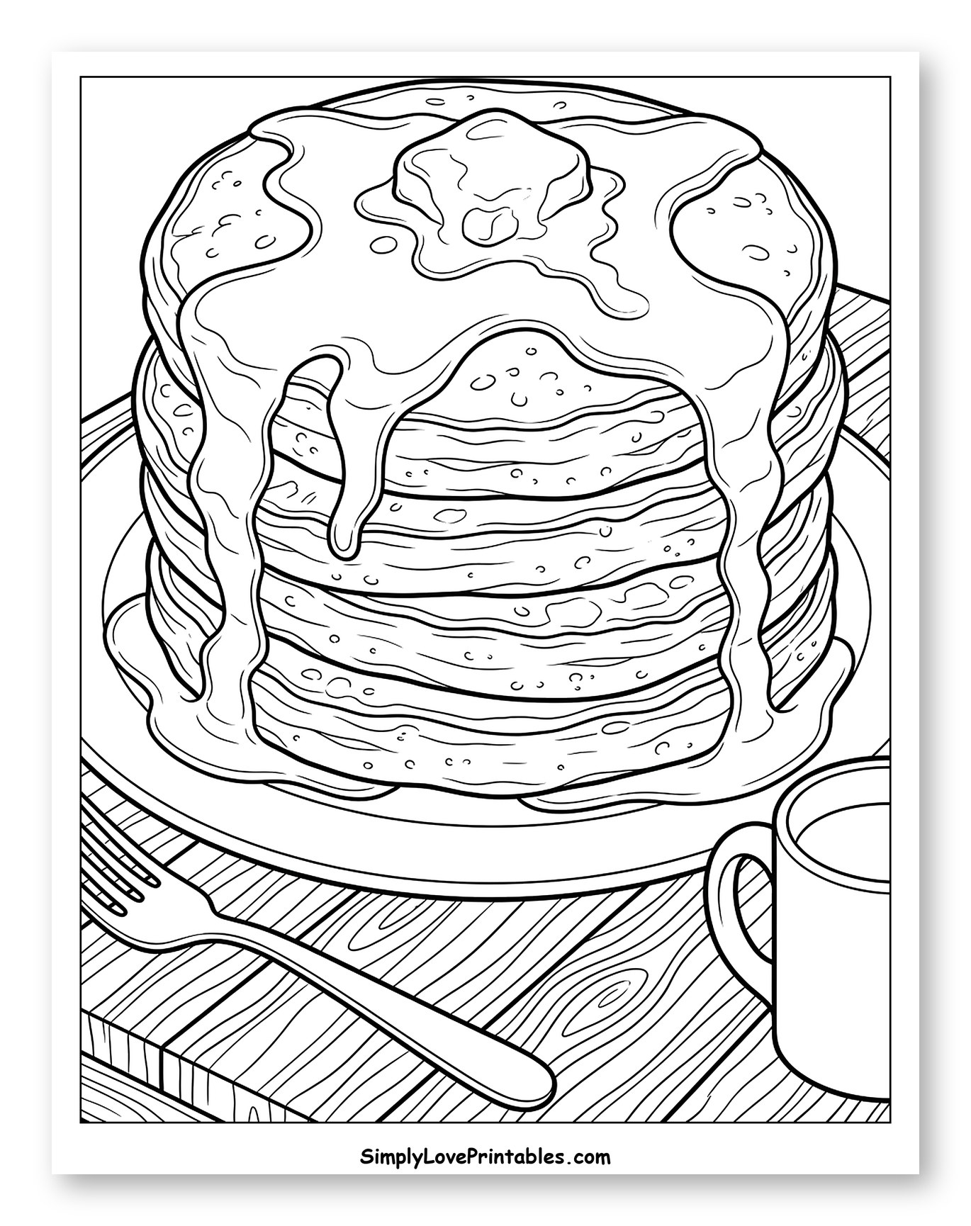 Stack of Pancakes with Syrup and Butter