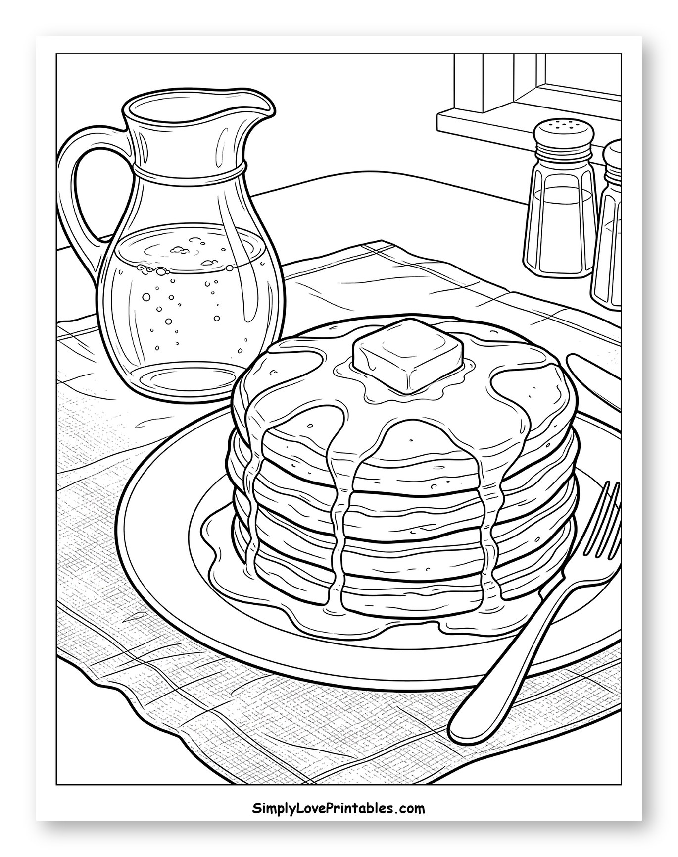 Stack of Pancakes with Syrup and Butter