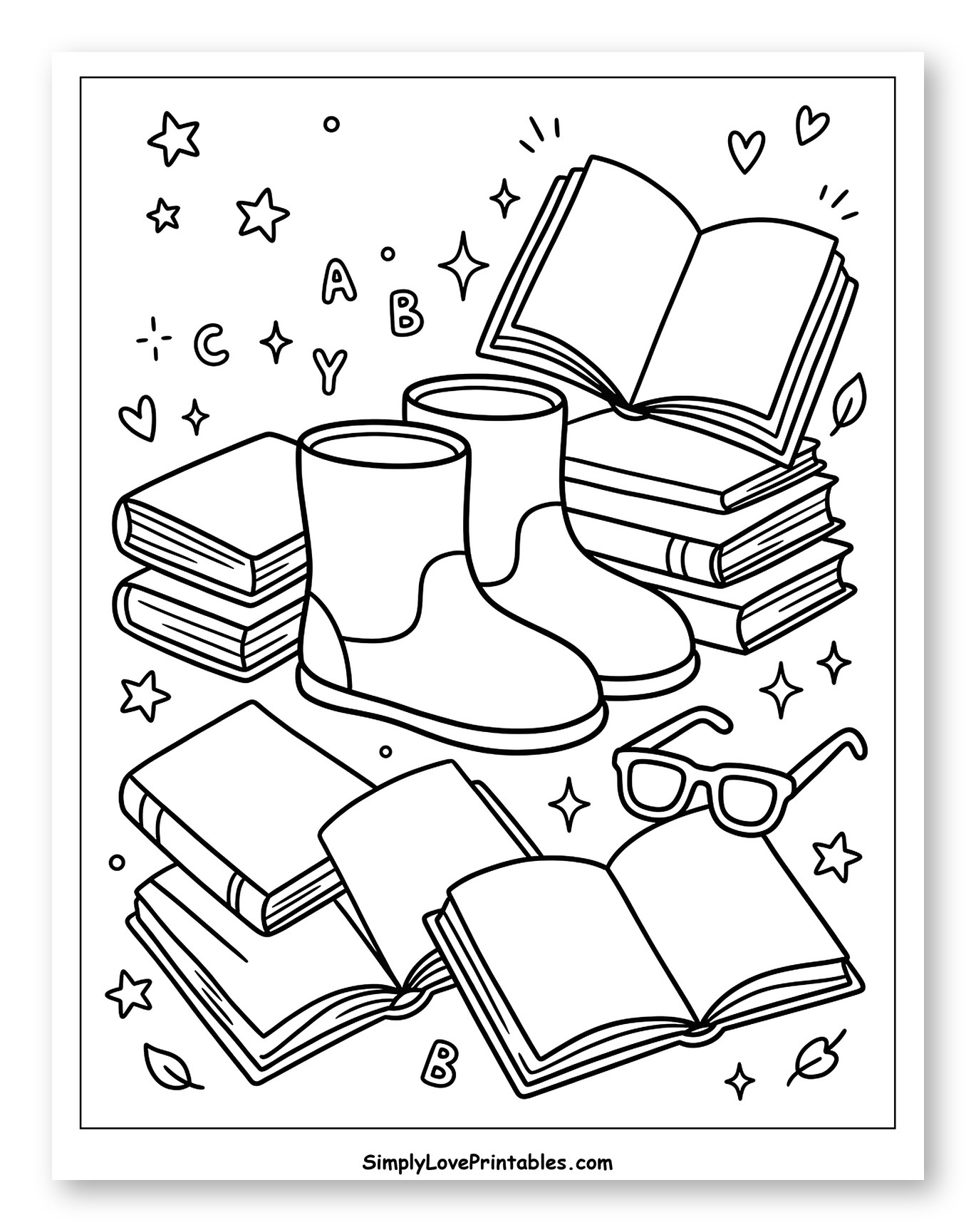 Stacked Books, Warm Boots, and Reading Glasses