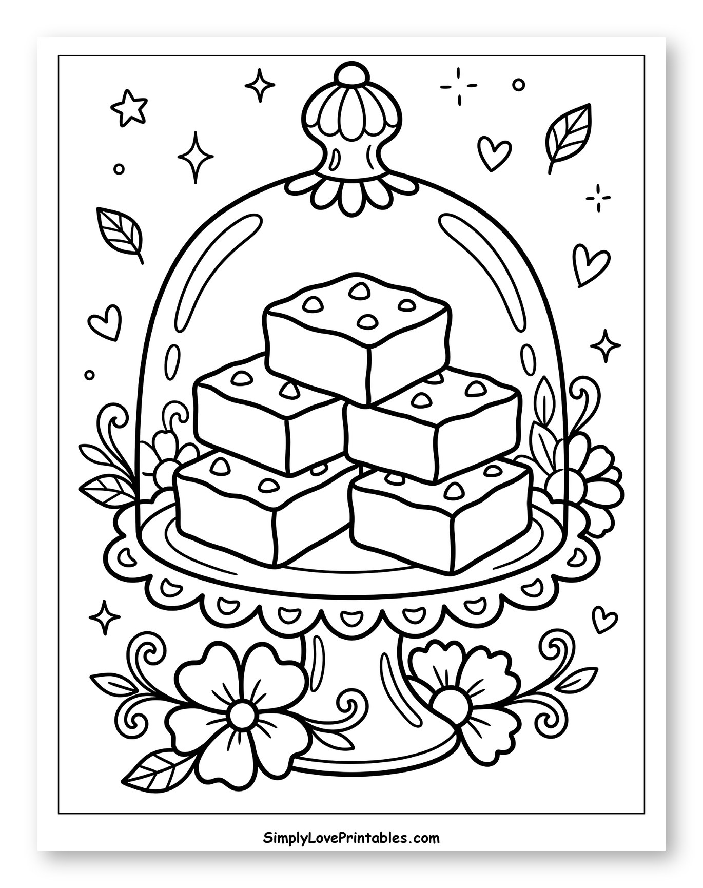 Stacked Brownies with Decorative Cloche