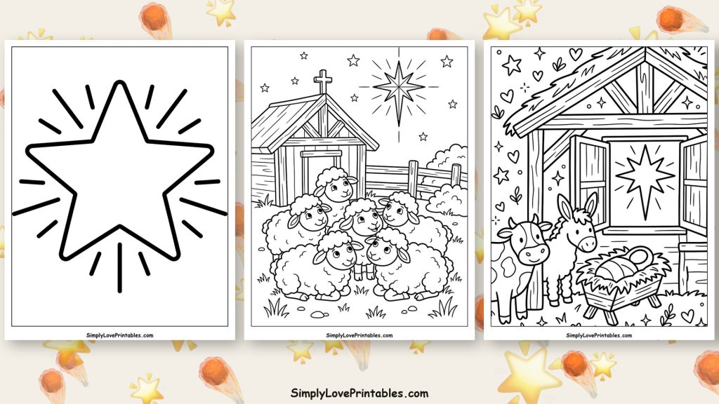 Star of Bethlehem coloring pages featured image