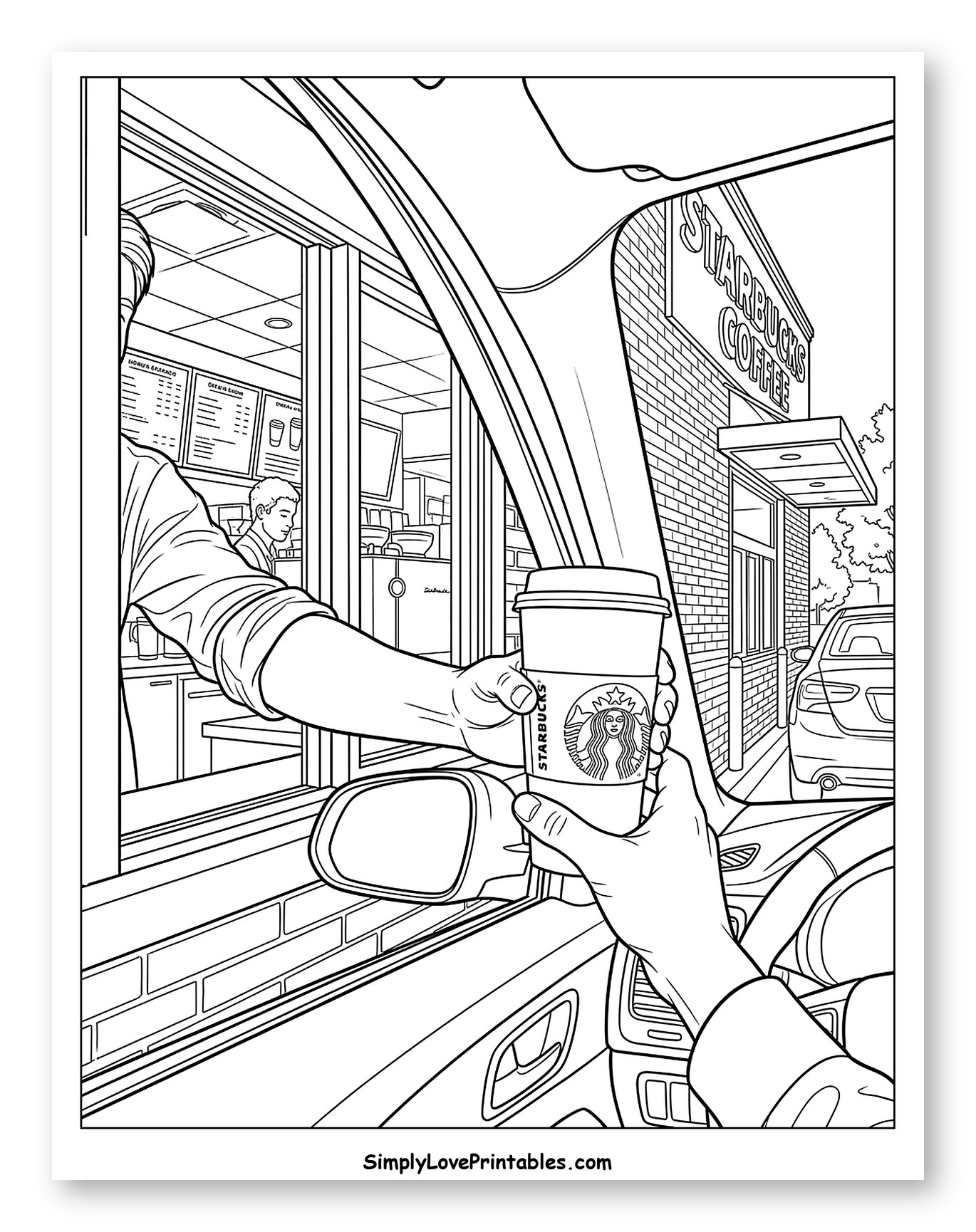 Starbucks Drive-Thru Coffee Hand-Off to Color