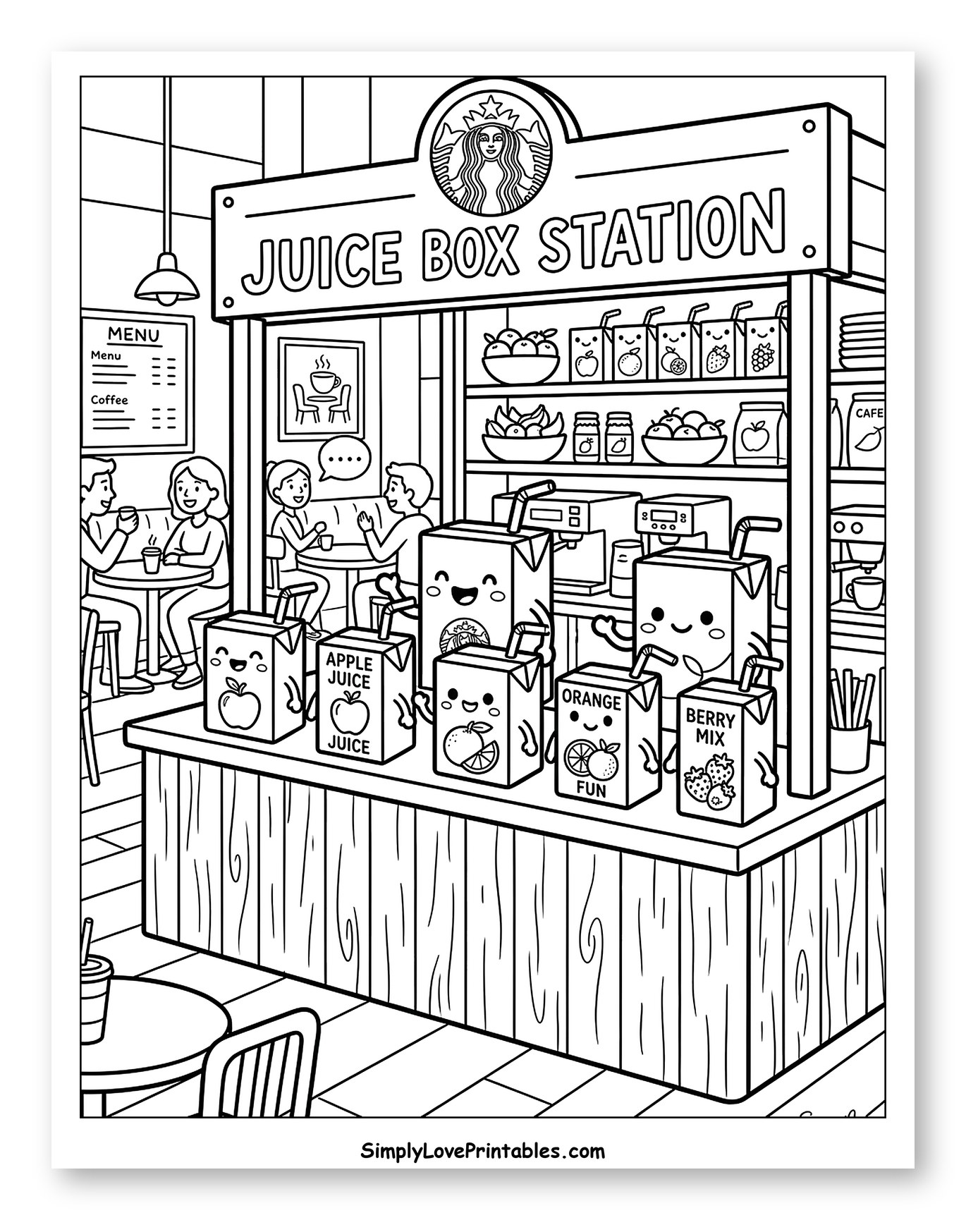 Starbucks Juice Box Station with Happy Drinks