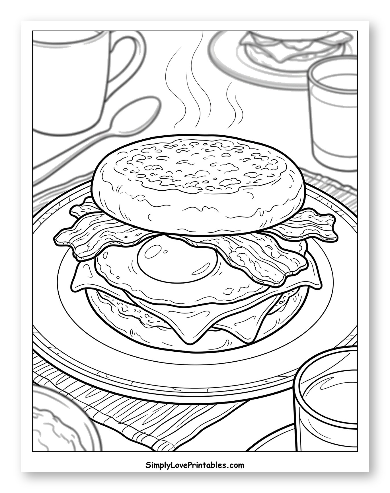 Steaming Breakfast Sandwich on a Plate