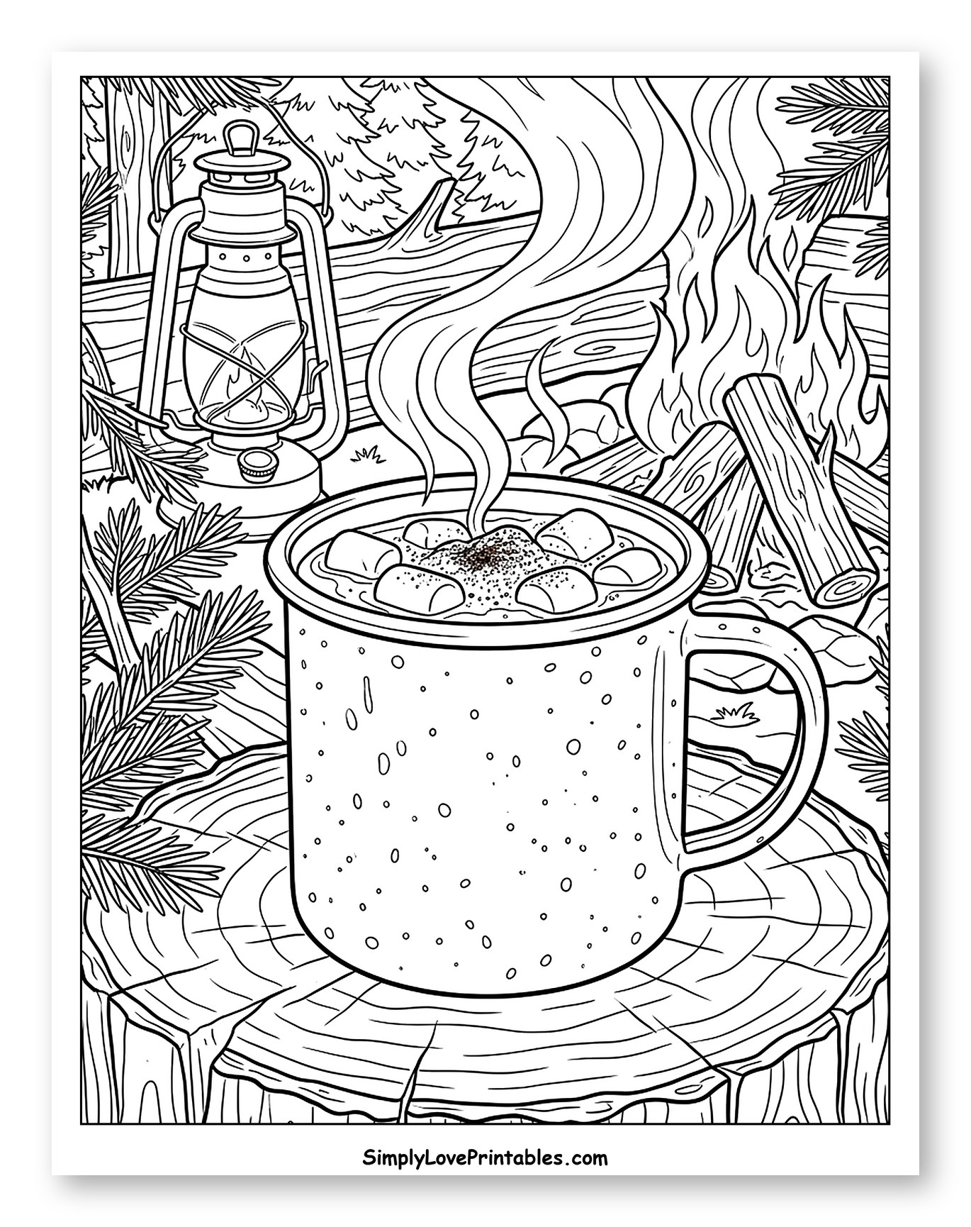 Steaming Hot Chocolate at a Cozy Camp