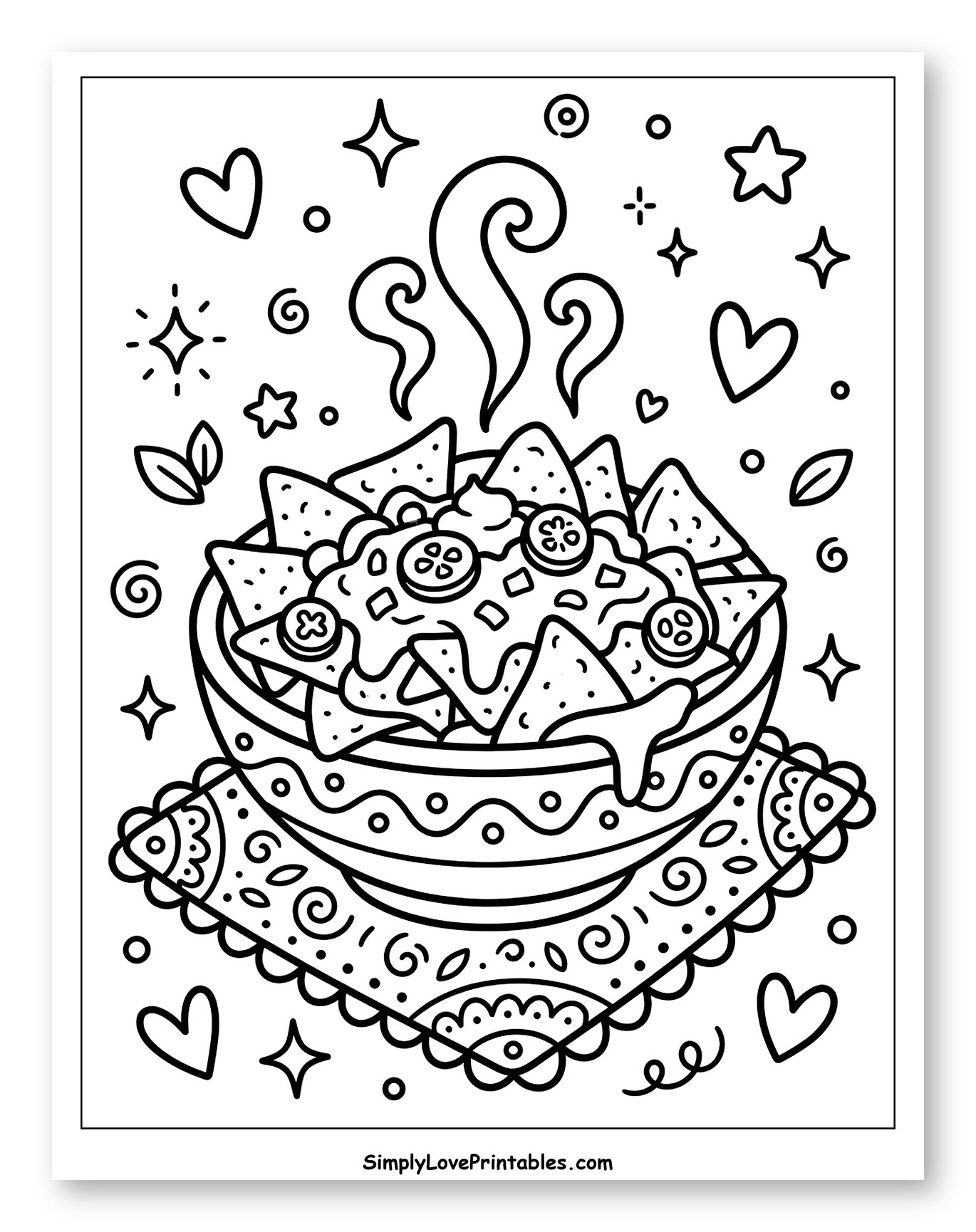 Steaming Nachos in a Decorative Bowl