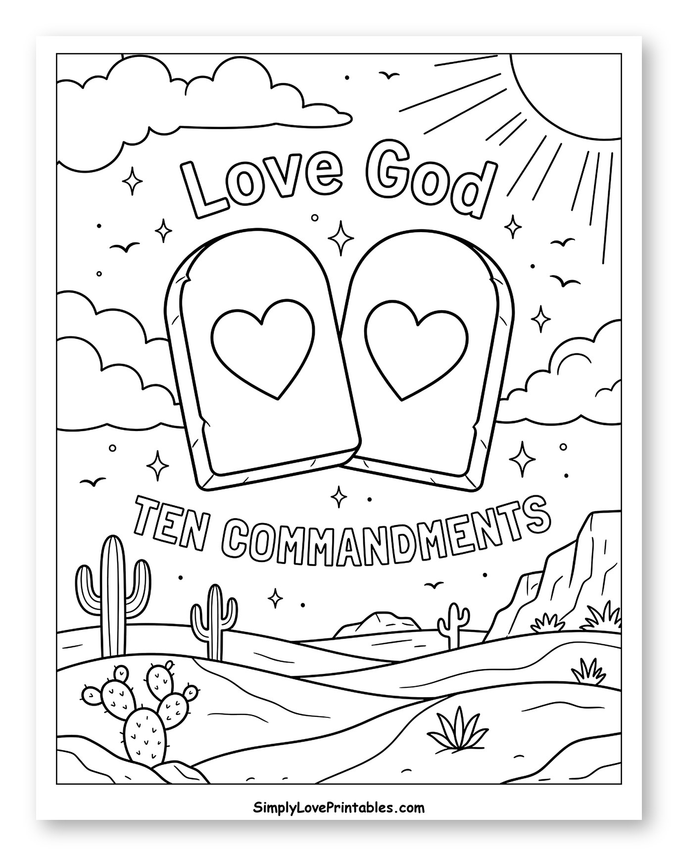 Stone Tablets with Hearts and Love God