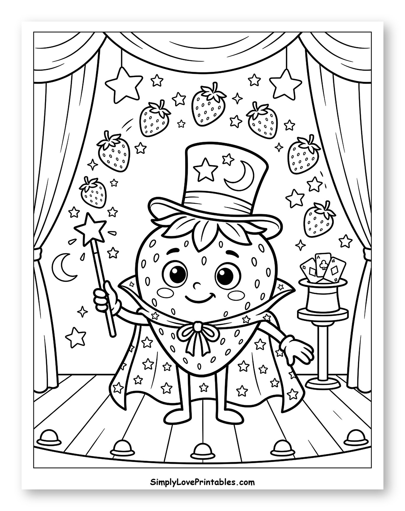 Strawberry Magician Performing a Magic Show