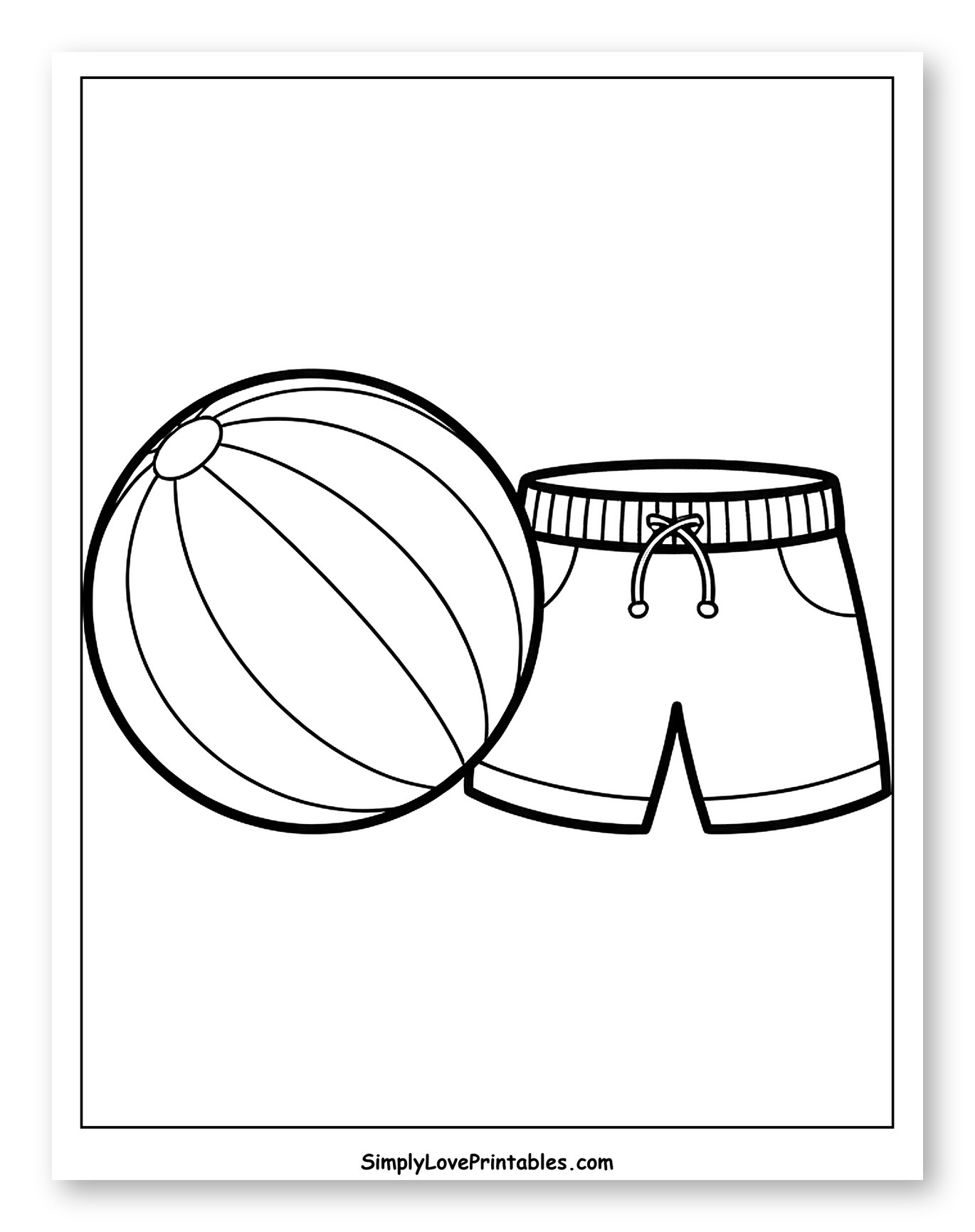 Striped Beach Ball and Drawstring Shorts