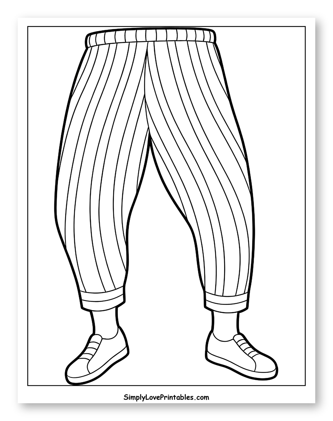 Striped Loose Pants with Casual Sneakers