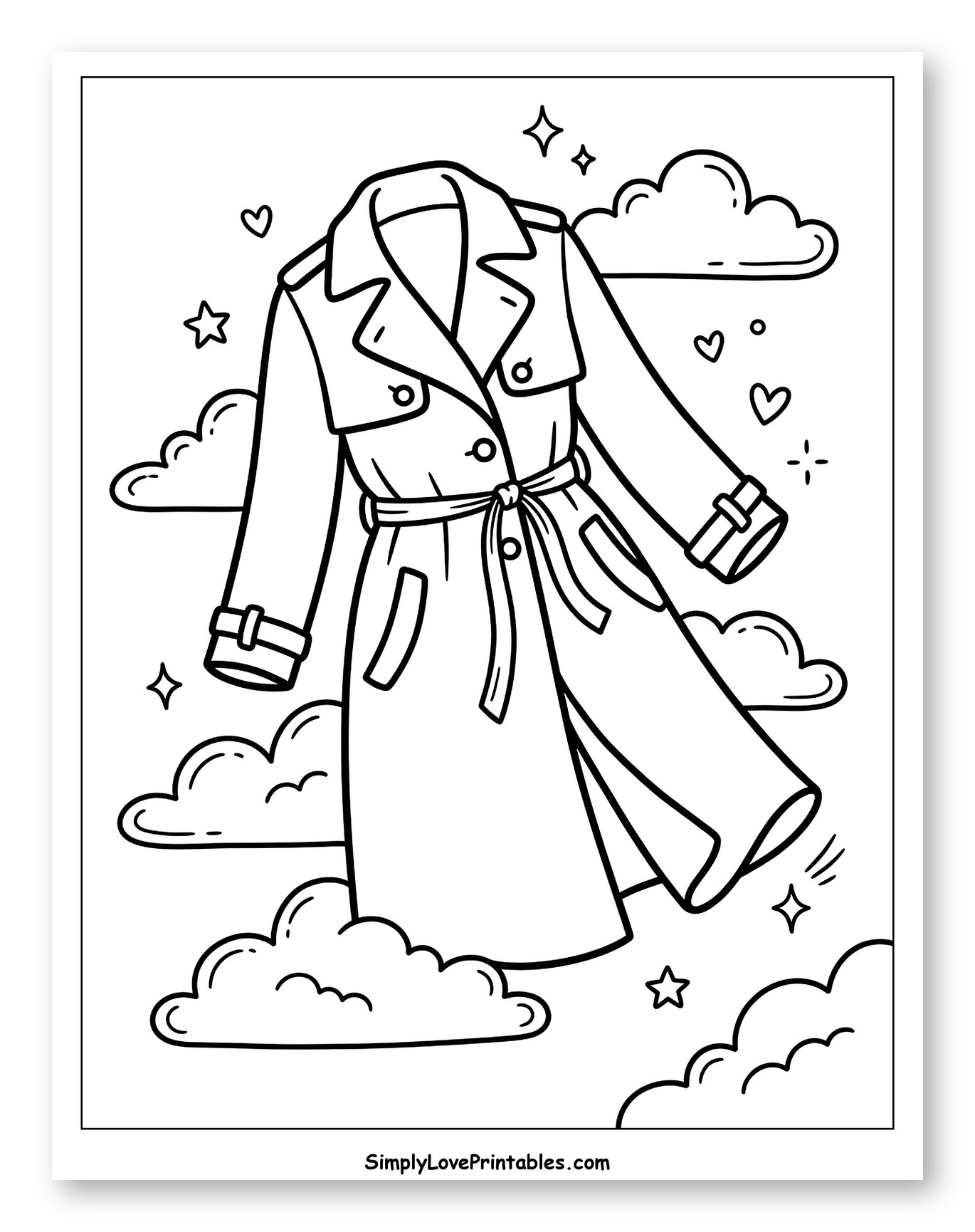 Stylish Trench Coat Floating Amidst Clouds