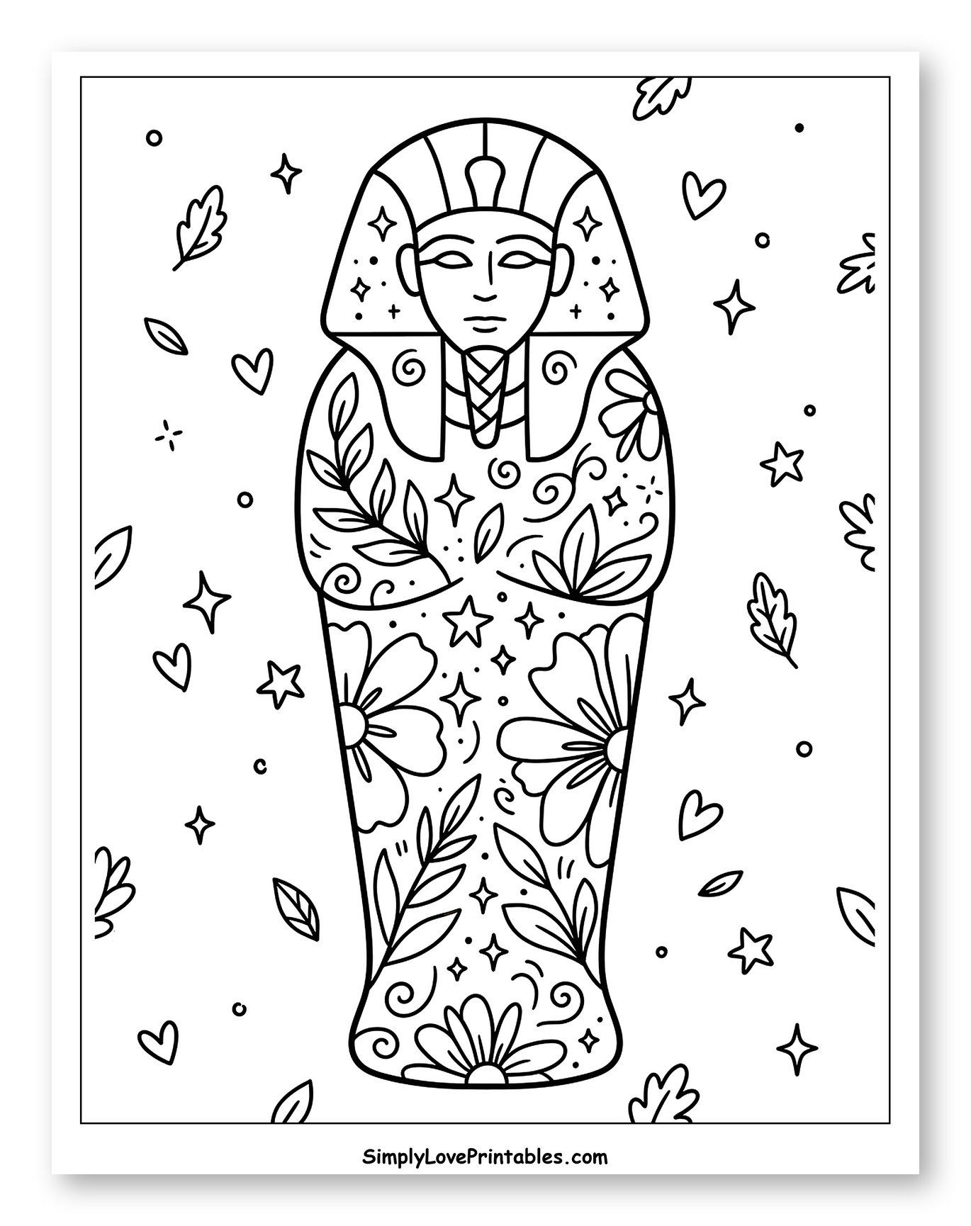 Stylized Egyptian Sarcophagus with Magical Details