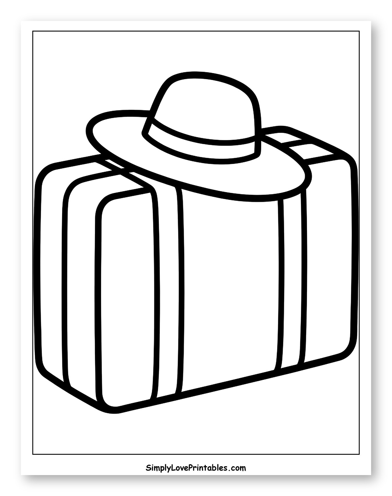 Suitcase with a Hat on Top