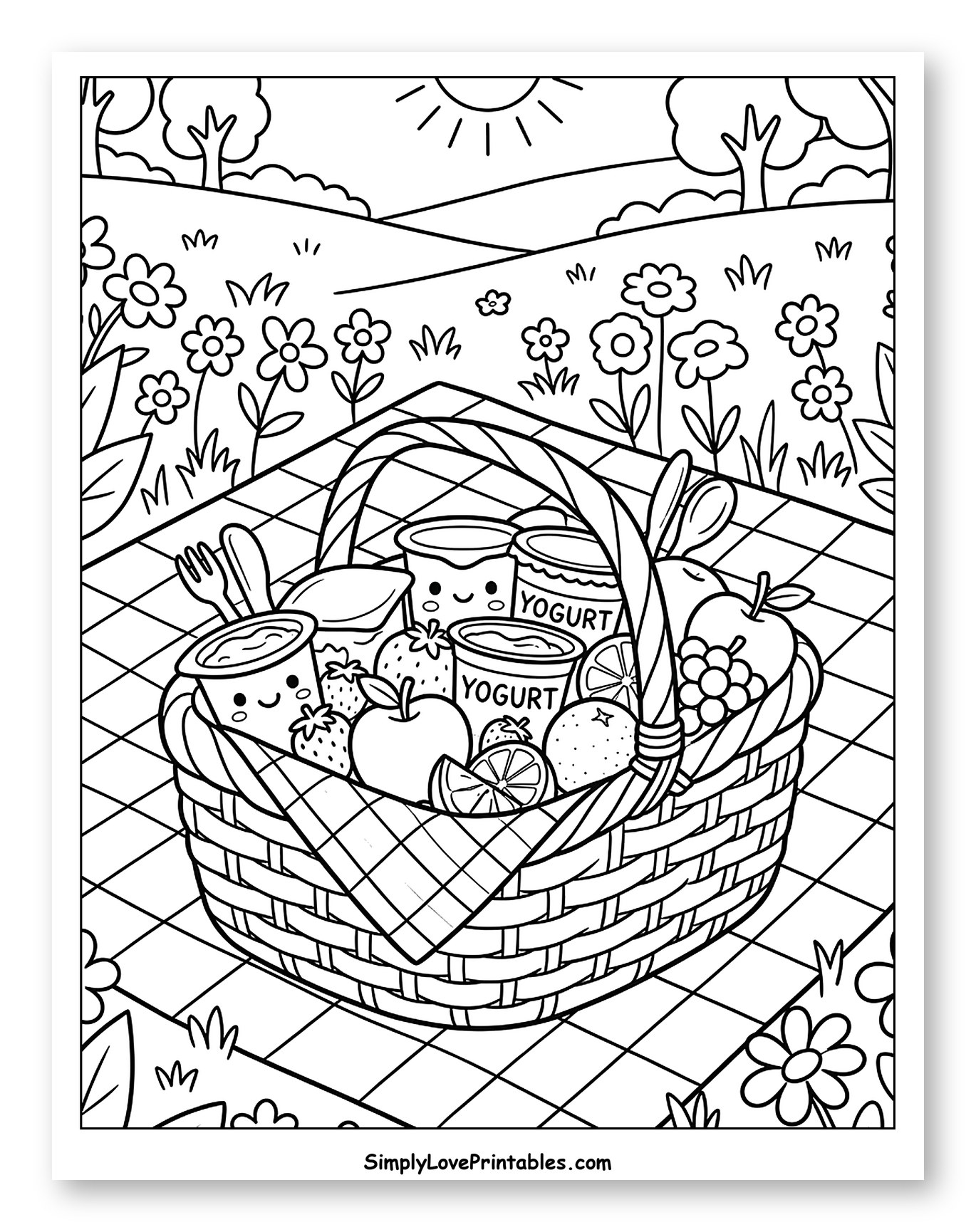 Summer Picnic with Yogurt and Fresh Fruit