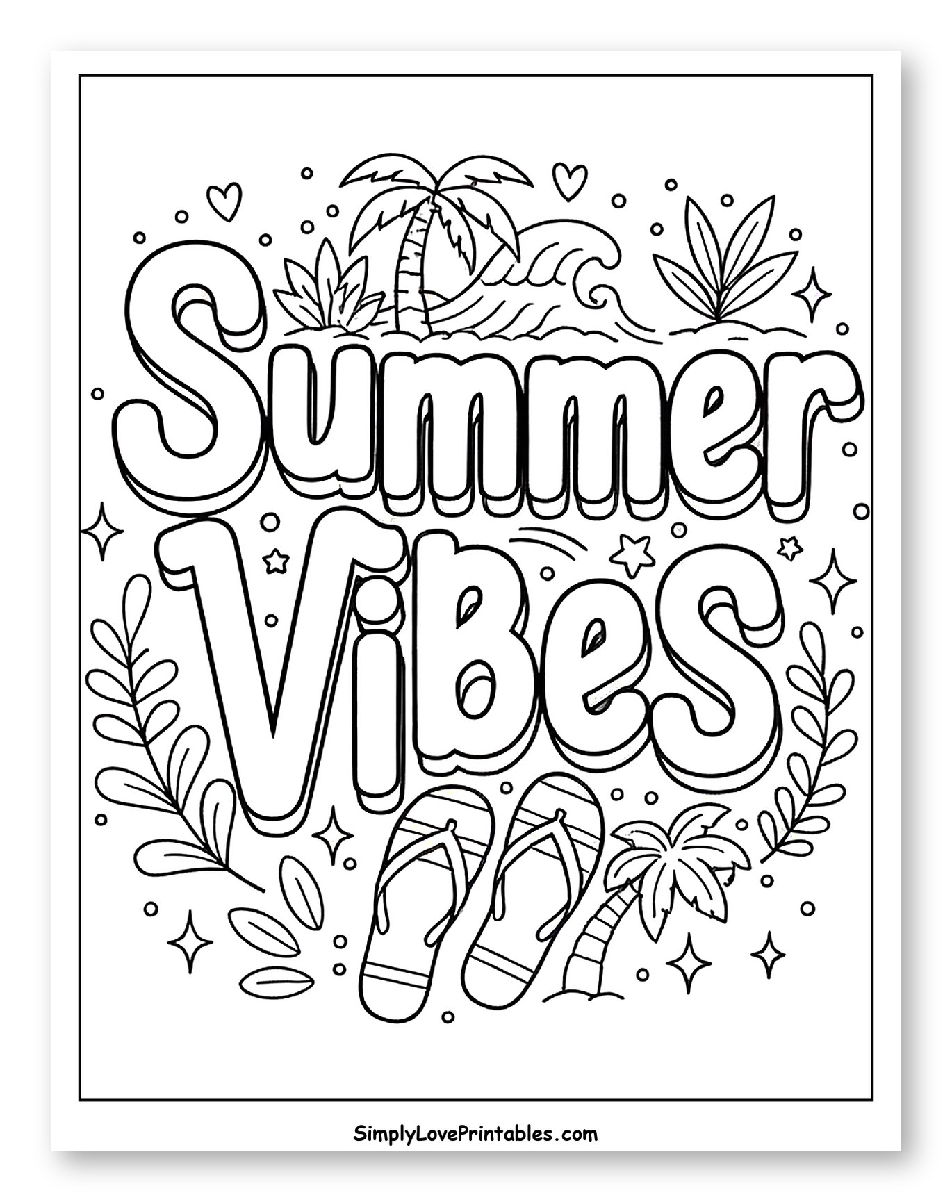 Summer Vibes with Palm Trees and Flip Flops
