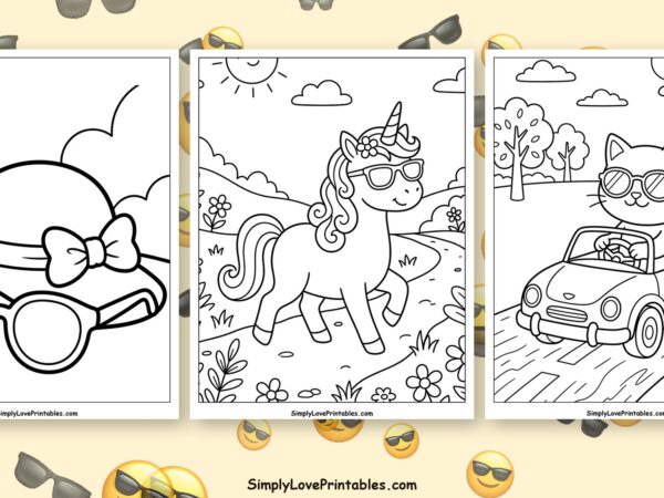 Sunglasses coloring pages featured image