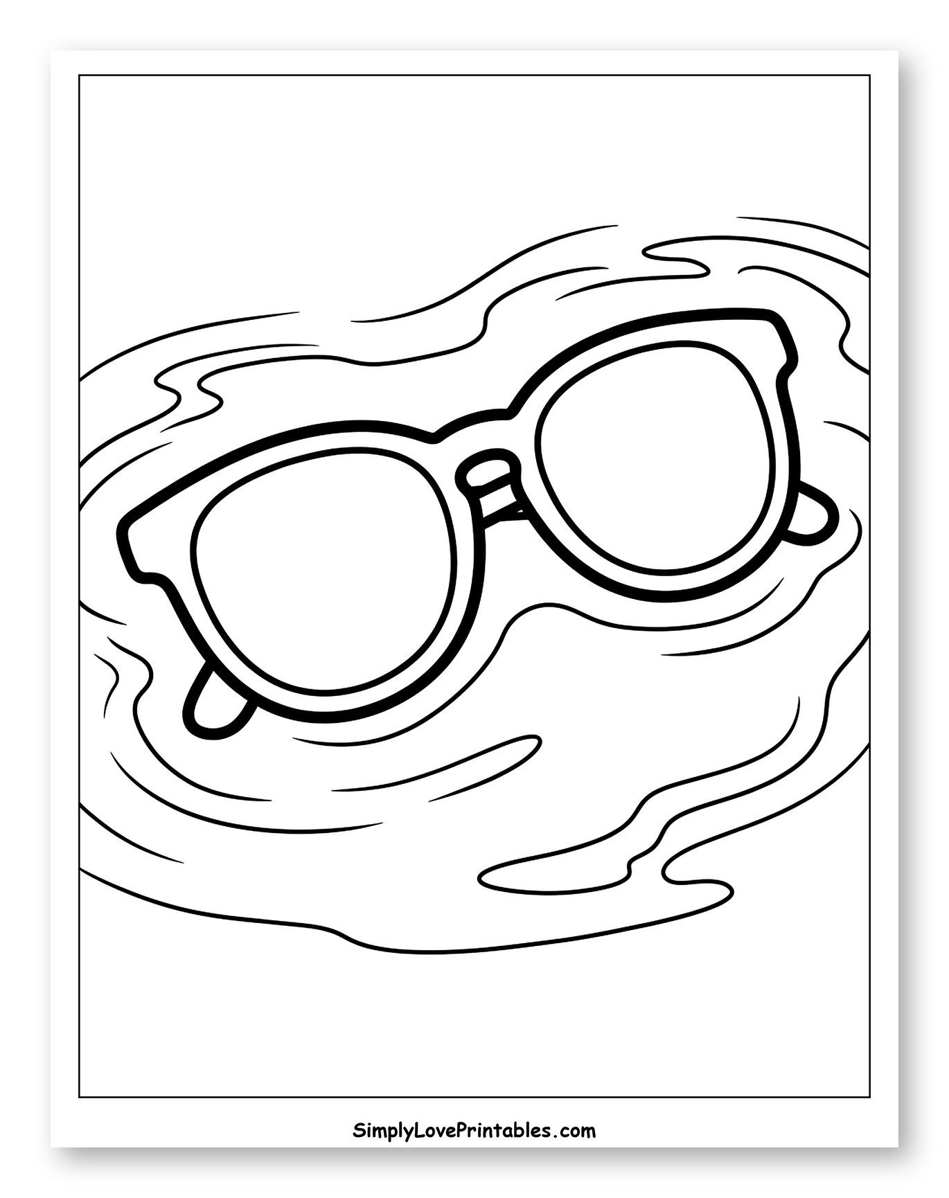 Sunglasses Floating in Wavy Water