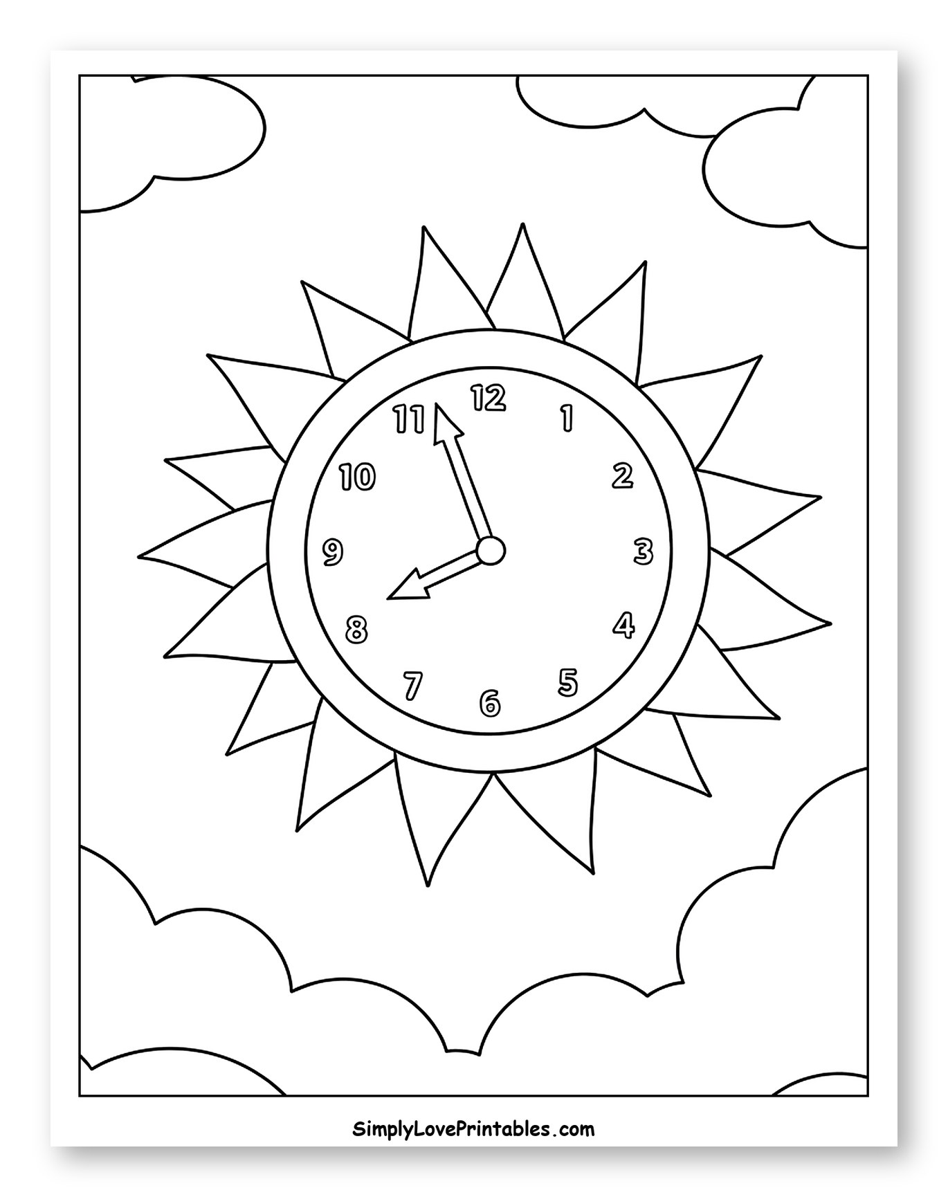 Sunny Clock in the Sky with Clouds