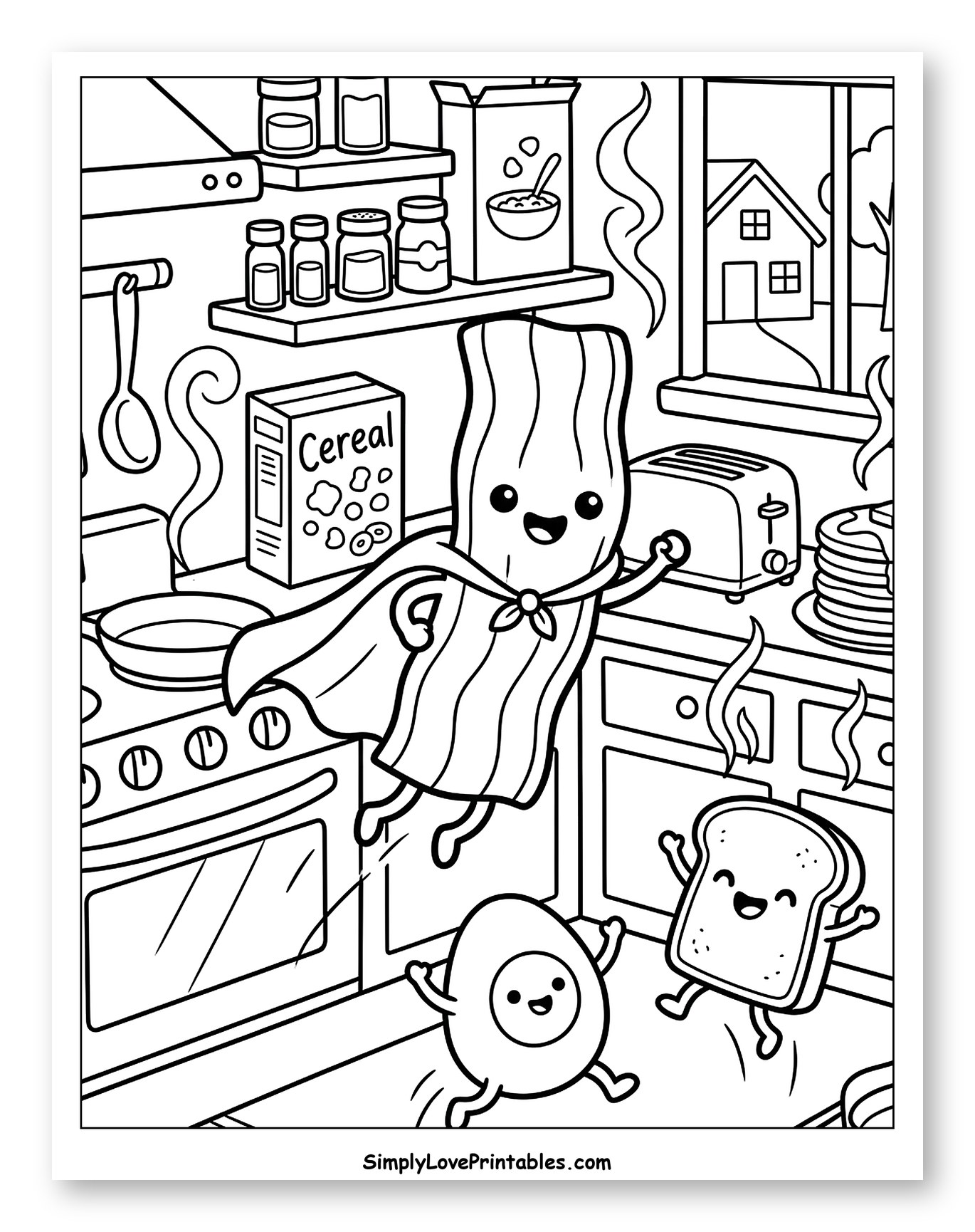 Superhero Bacon with Breakfast Friends