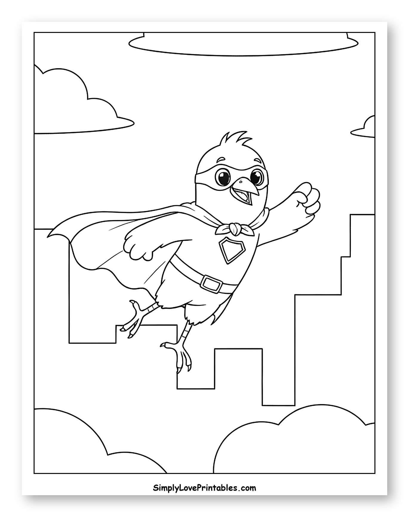 Superhero Chick Flying Over Cityscape