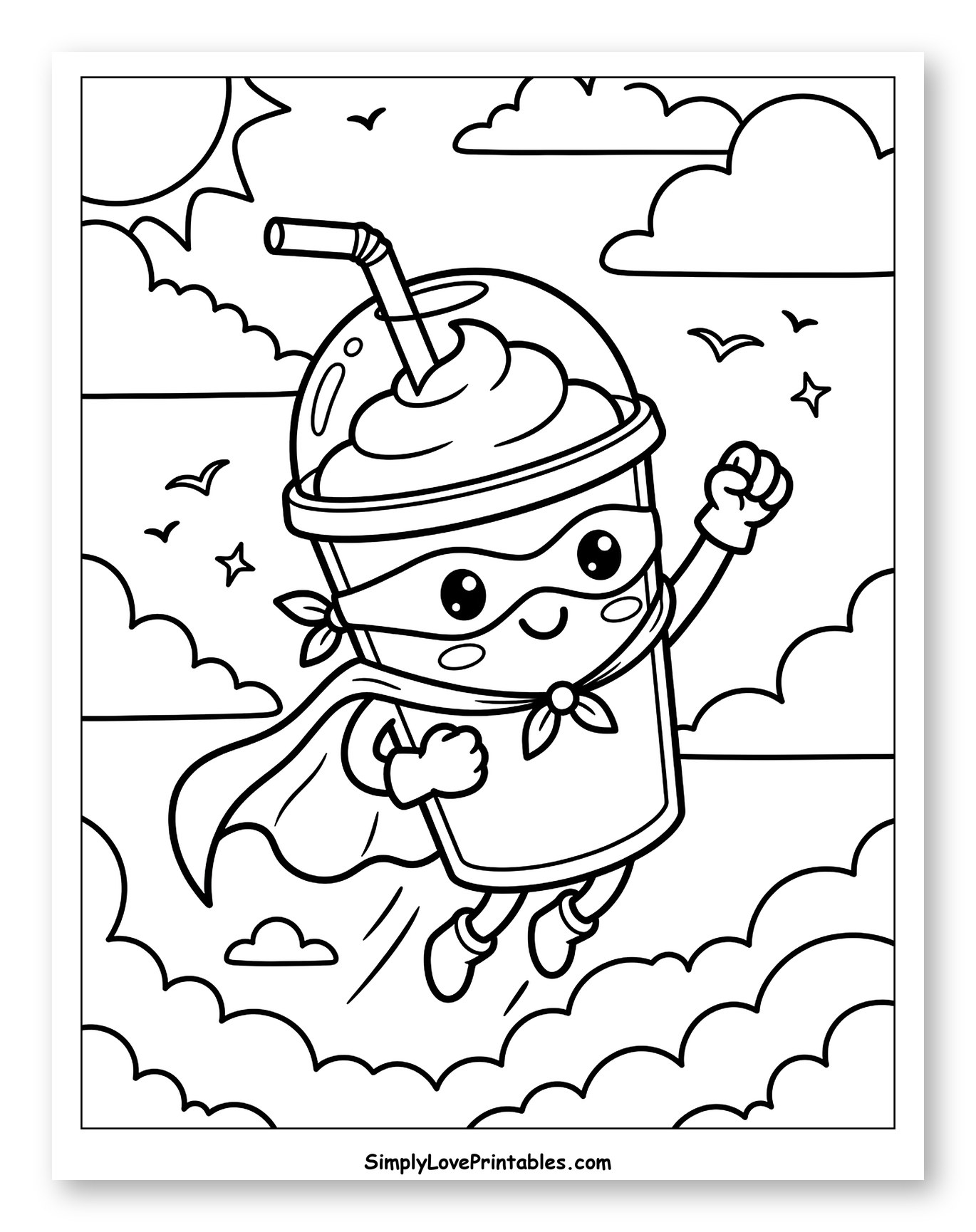 Superhero Slushie Flying Through the Sky