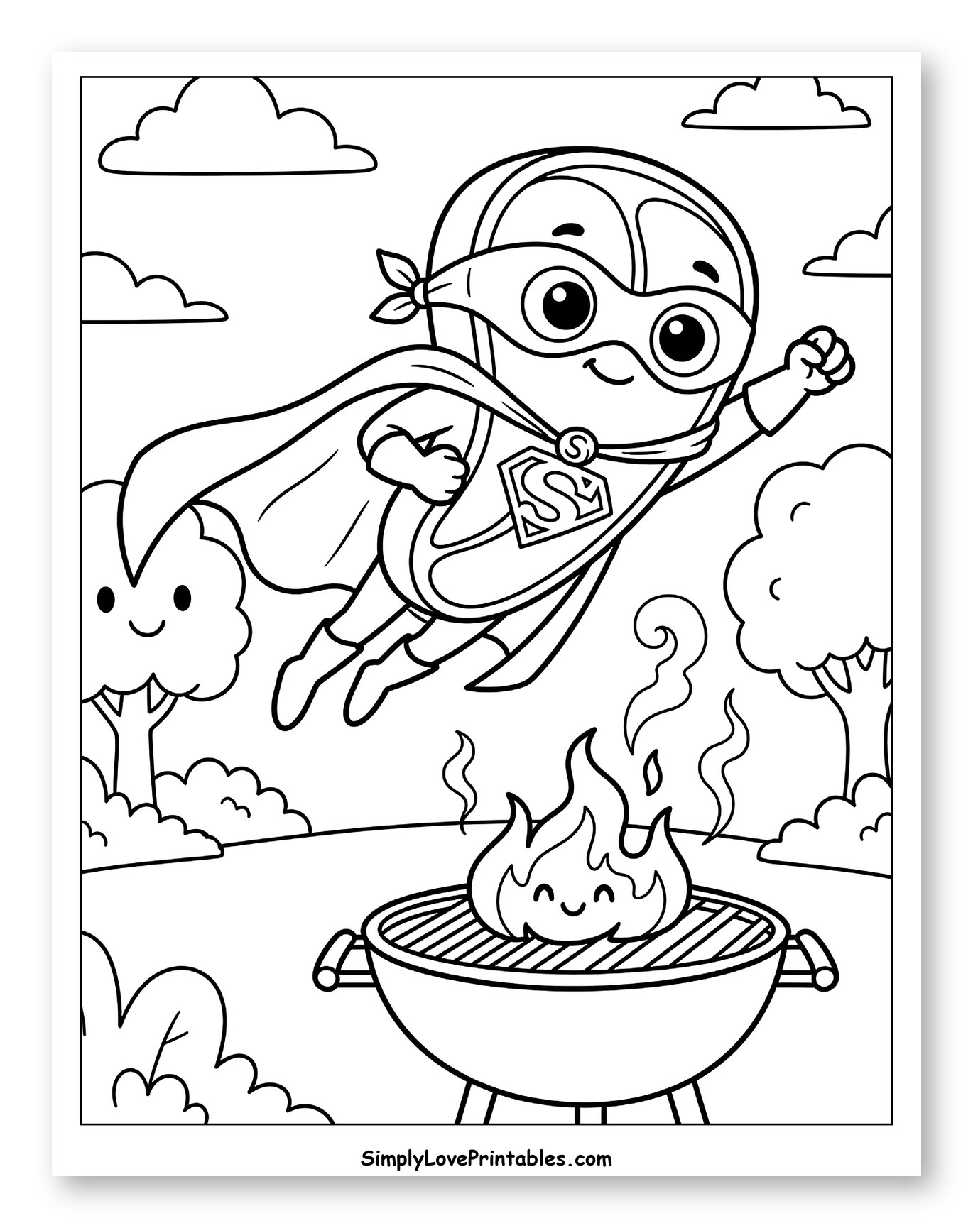 Superhero Steak Flying Towards Barbecue Grill