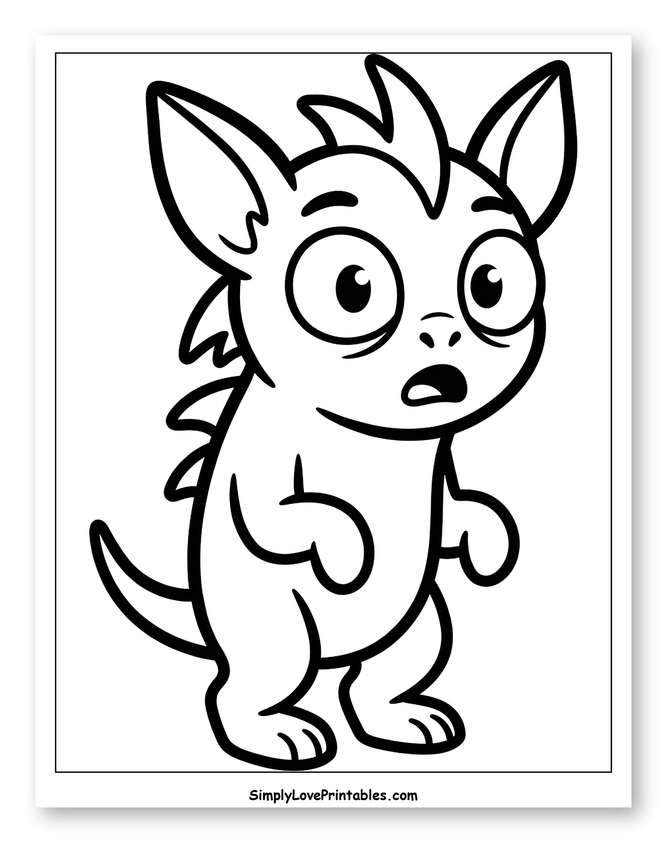 Surprised Cartoon Chupacabra Character Standing