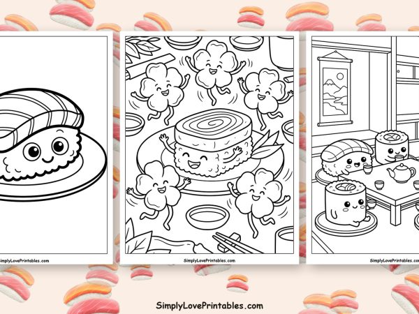 Sushi coloring pages featured image