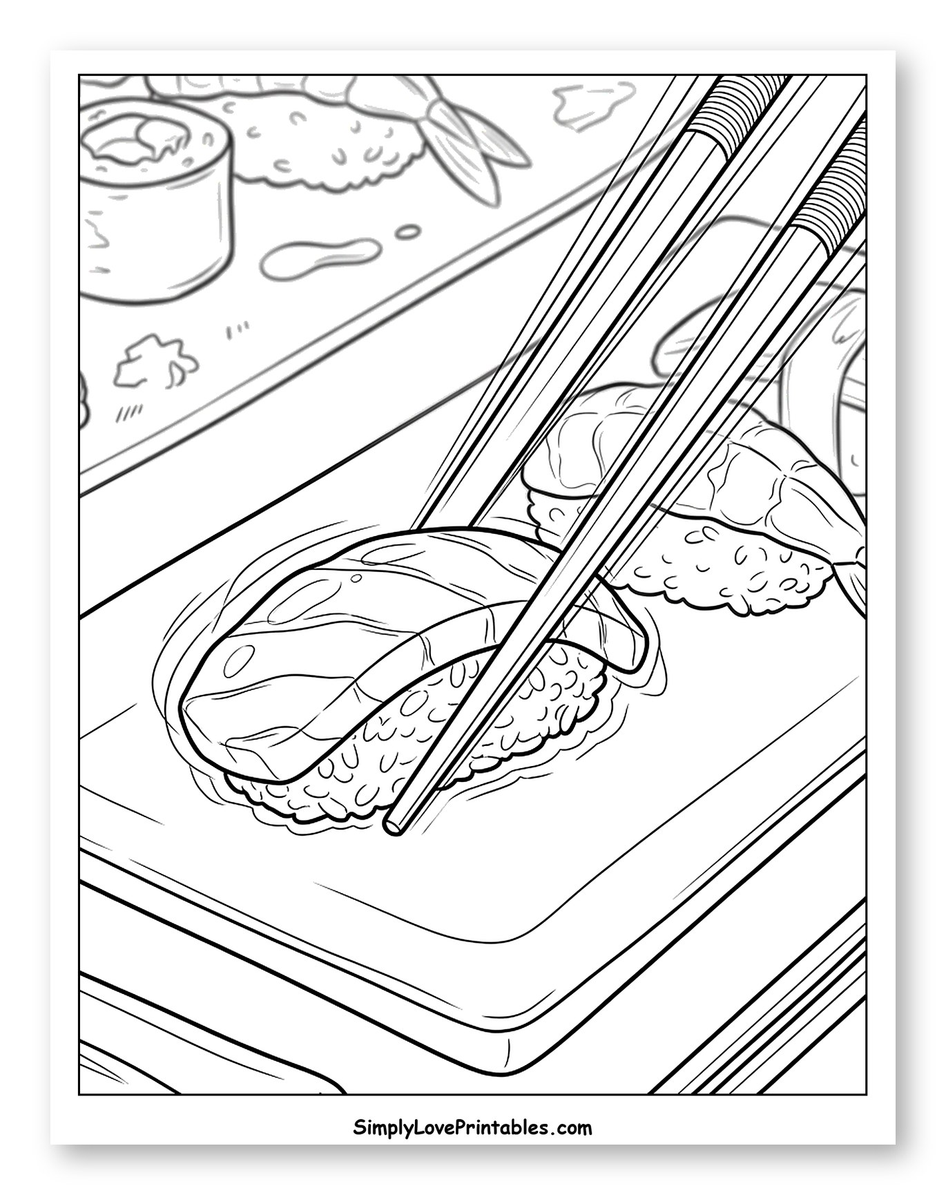 Sushi Nigiri with Chopsticks