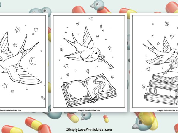 Swallow coloring pages featured image