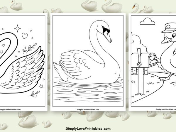 swan coloring pages featured image