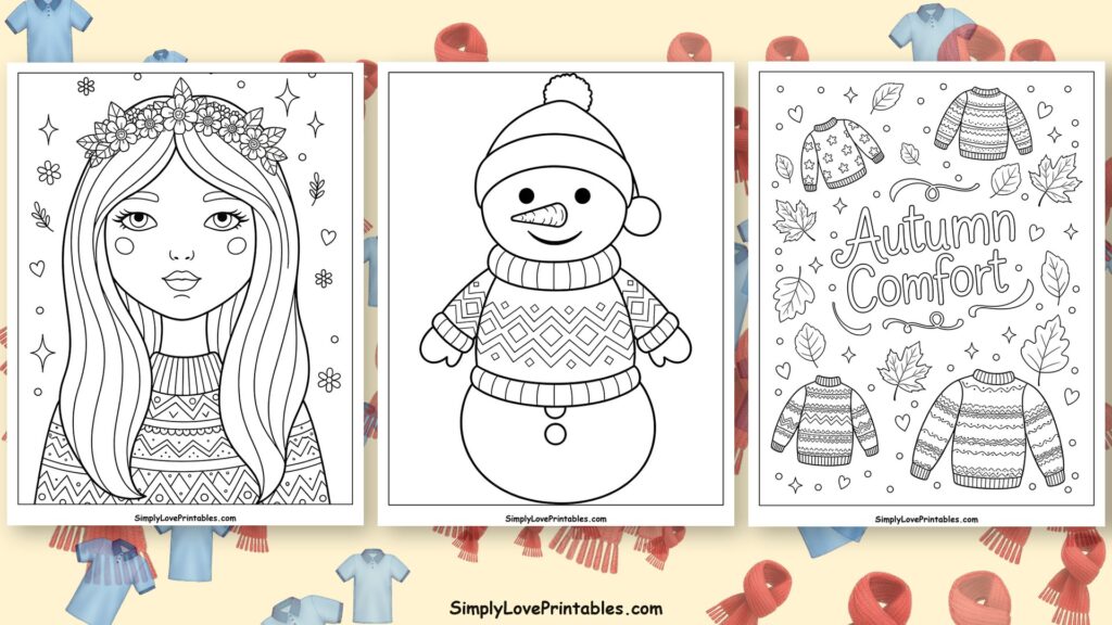 sweater coloring pages featured image