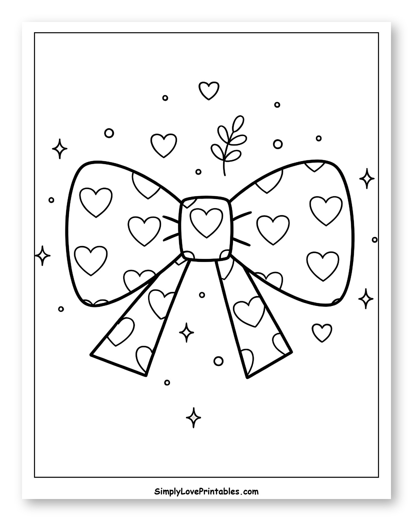 Sweet Bow Tie with Hearts and Sparkles