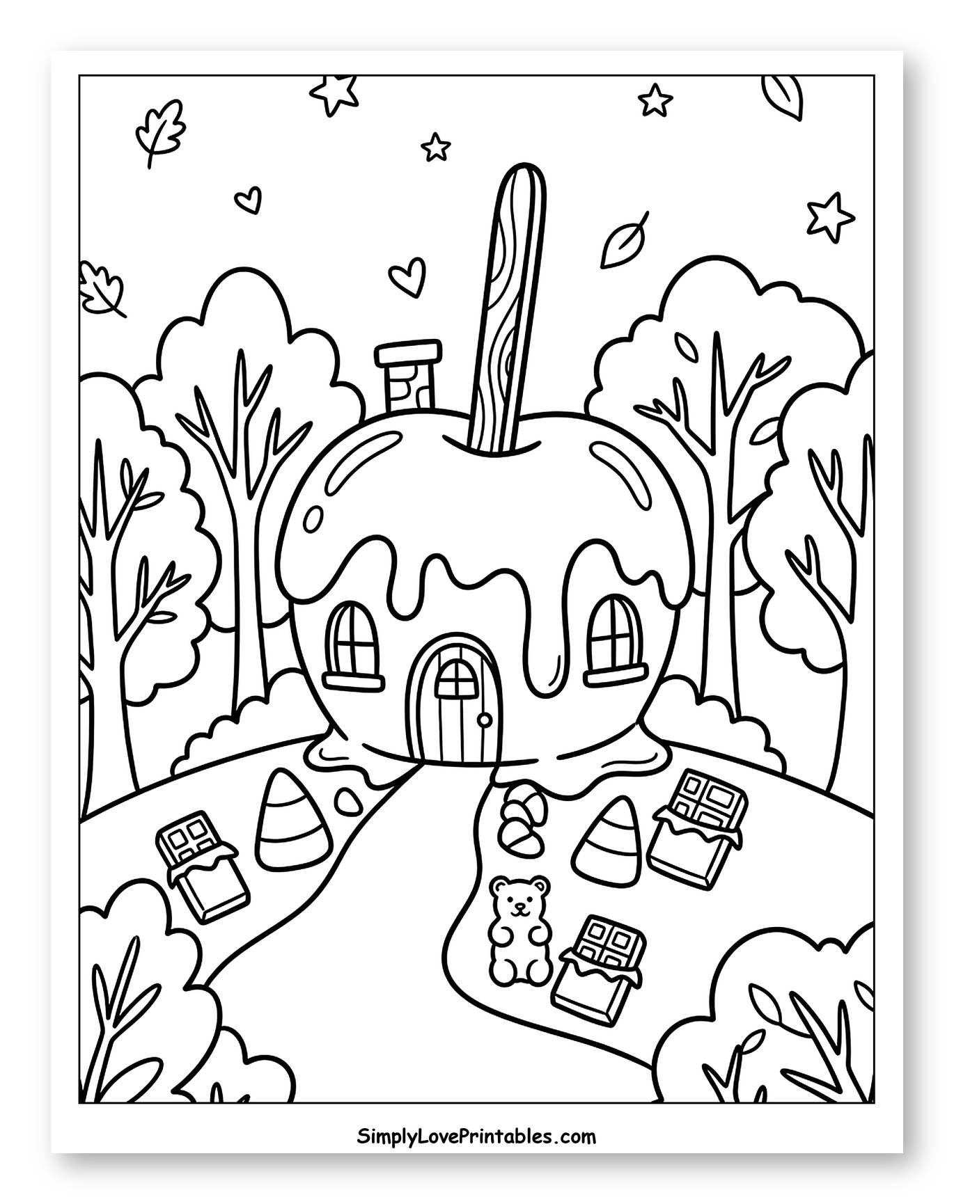 Sweet Candy Apple House with Halloween Treats