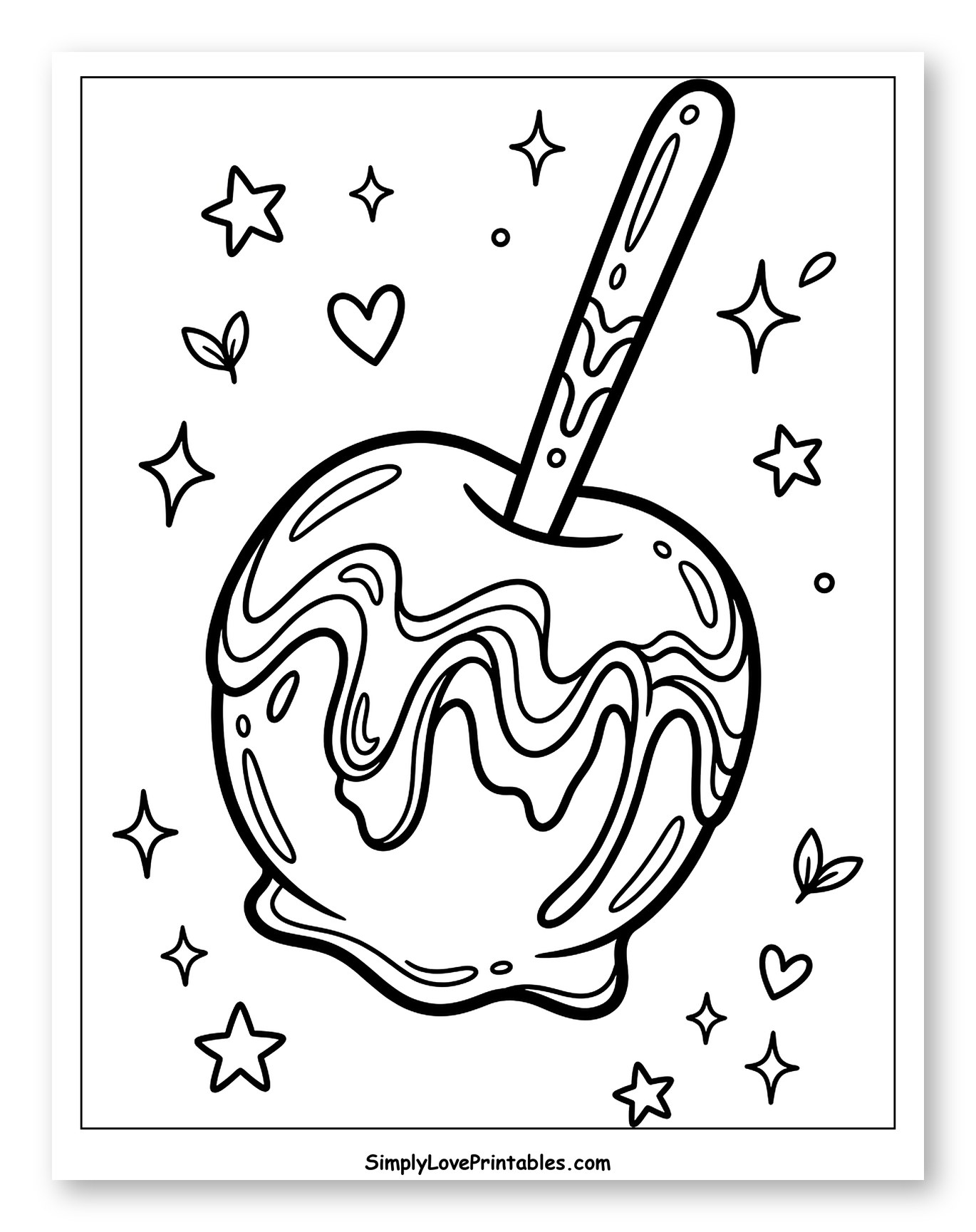 Sweet Caramel Apple with Twinkling Stars